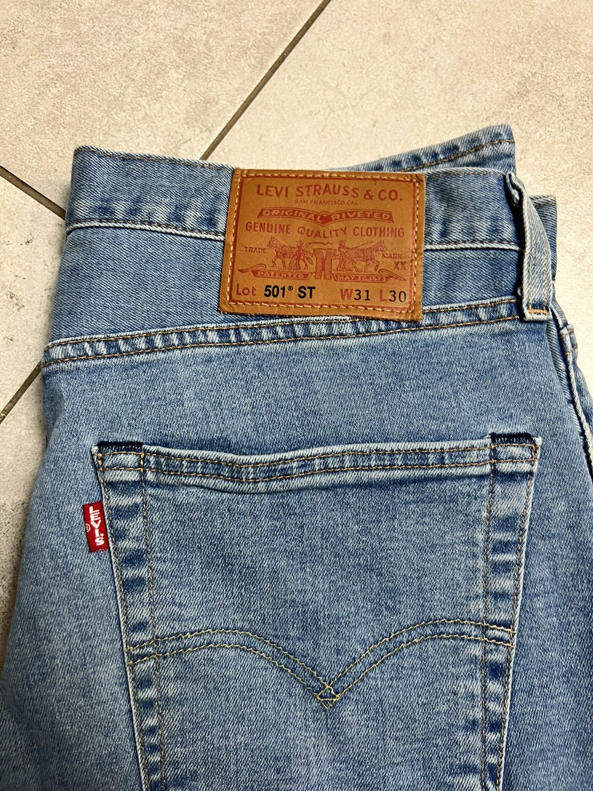 Levi's Rare Vintage 00s Levi’s Strauss 501 31x30 Denim Pants Blue Size US 31 - 4 Thumbnail