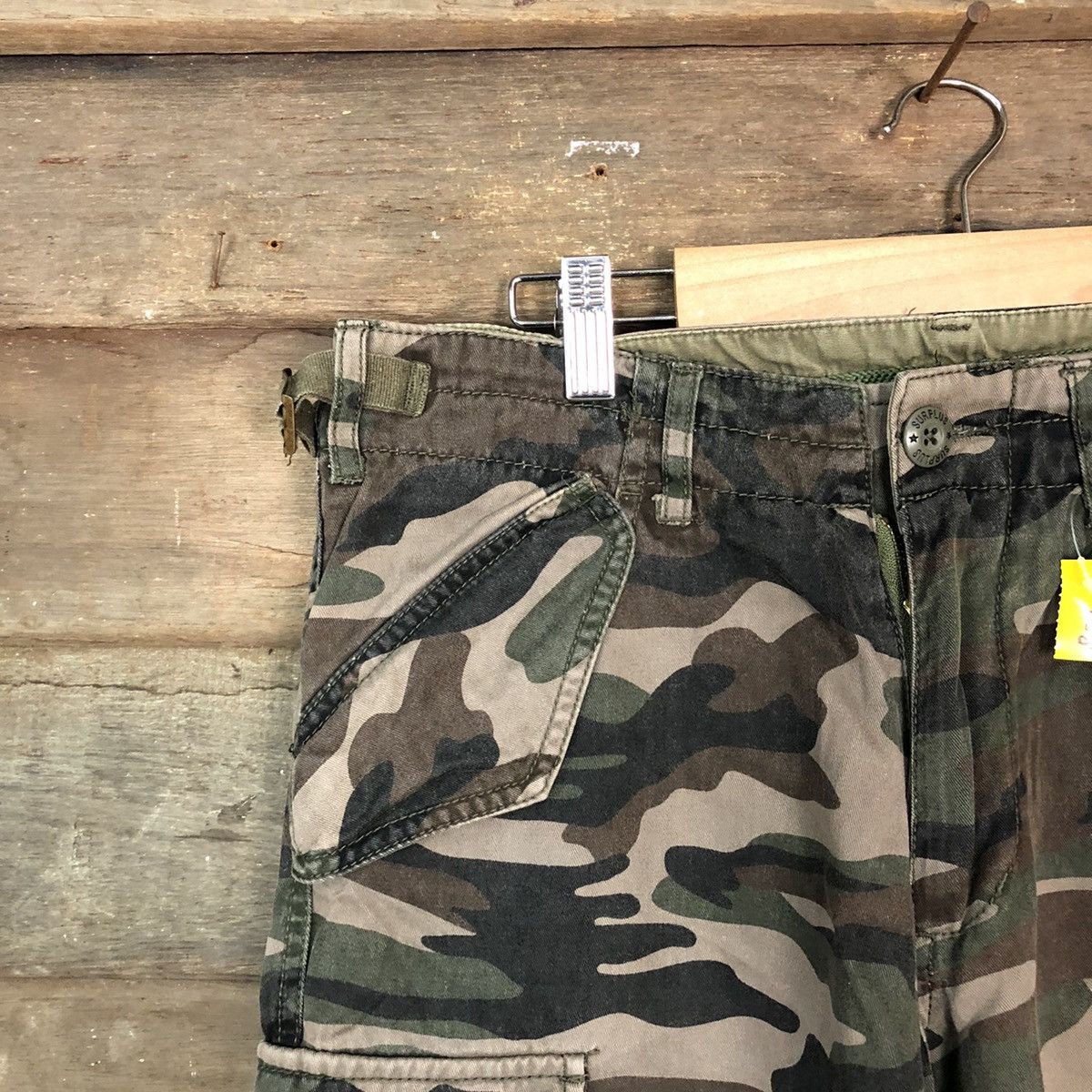 Japanese Brand DL Surplus Green Army Cargo Multipocket Pants #1988 Size US 29 - 4 Thumbnail