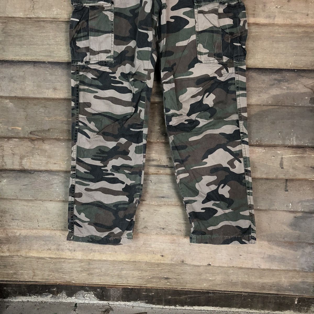 Japanese Brand DL Surplus Green Army Cargo Multipocket Pants #1988 Size US 29 - 3 Thumbnail