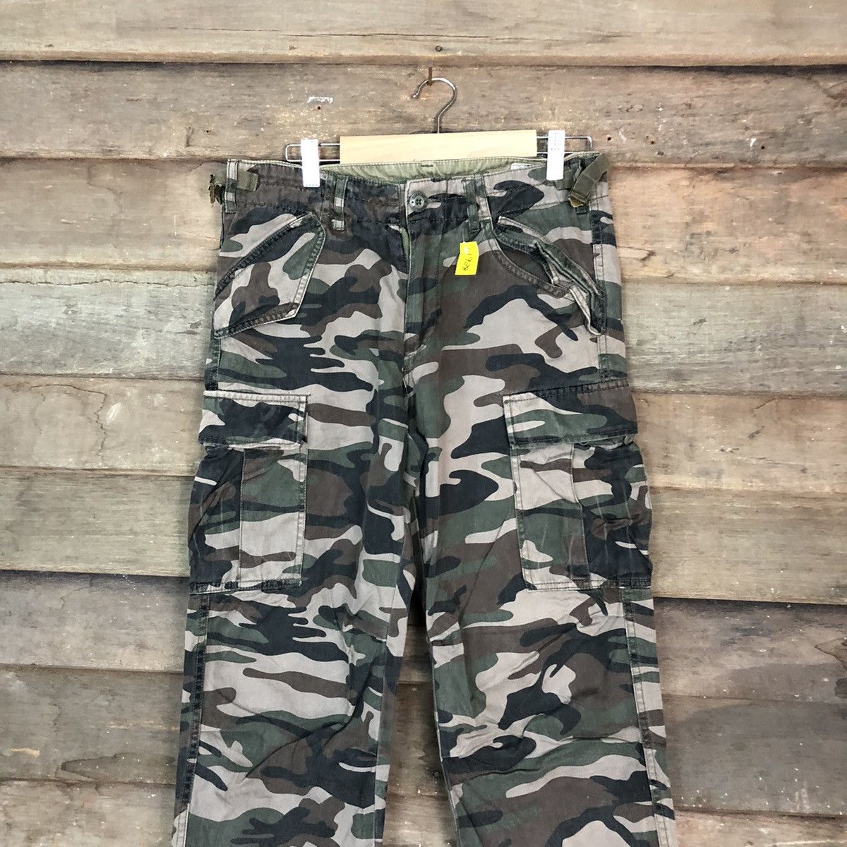 Japanese Brand DL Surplus Green Army Cargo Multipocket Pants #1988 Size US 29 - 2 Thumbnail