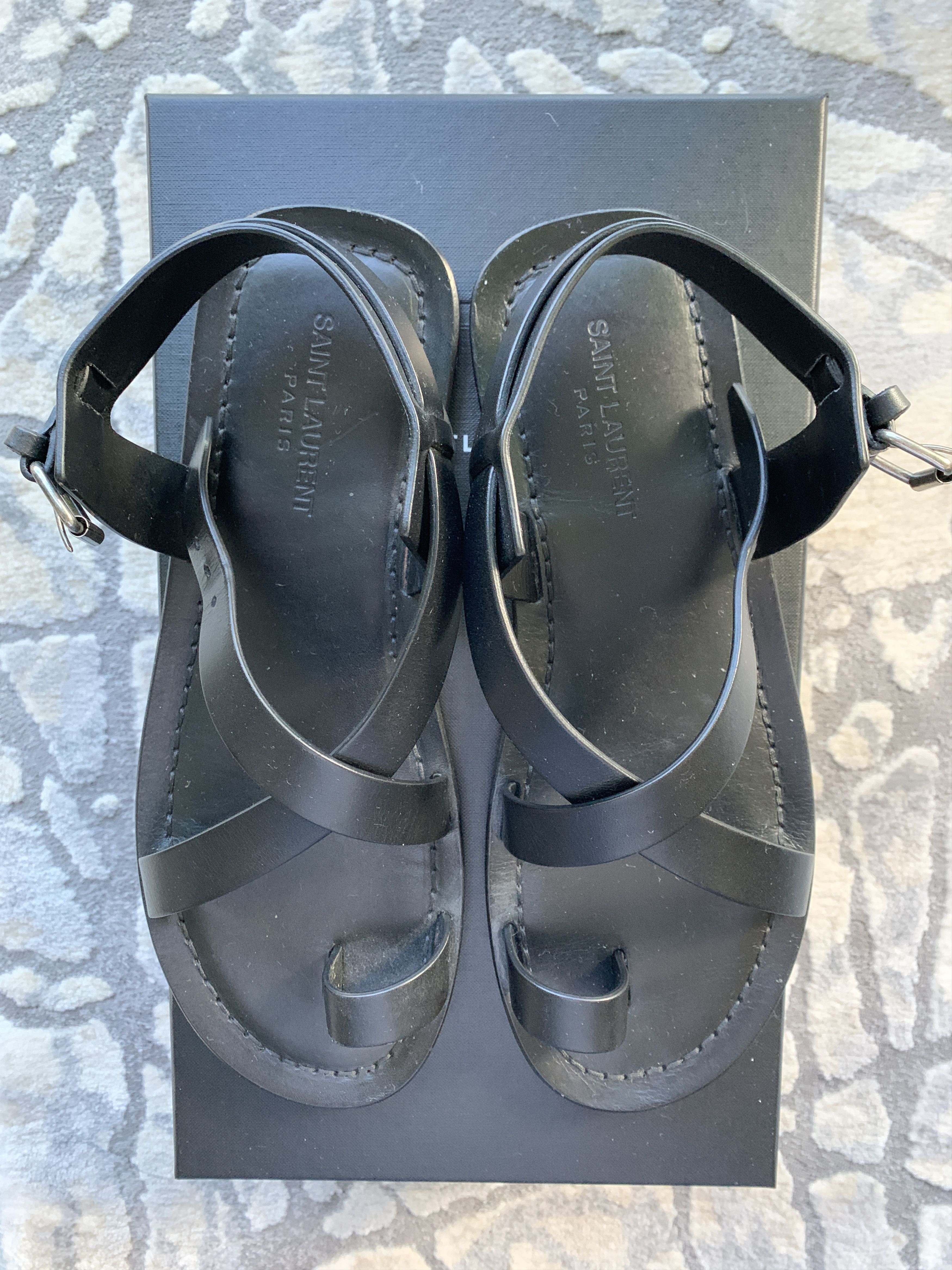 Saint Laurent Paris Leather Strap Sandals Size US 9 / EU 42 - 2 Preview