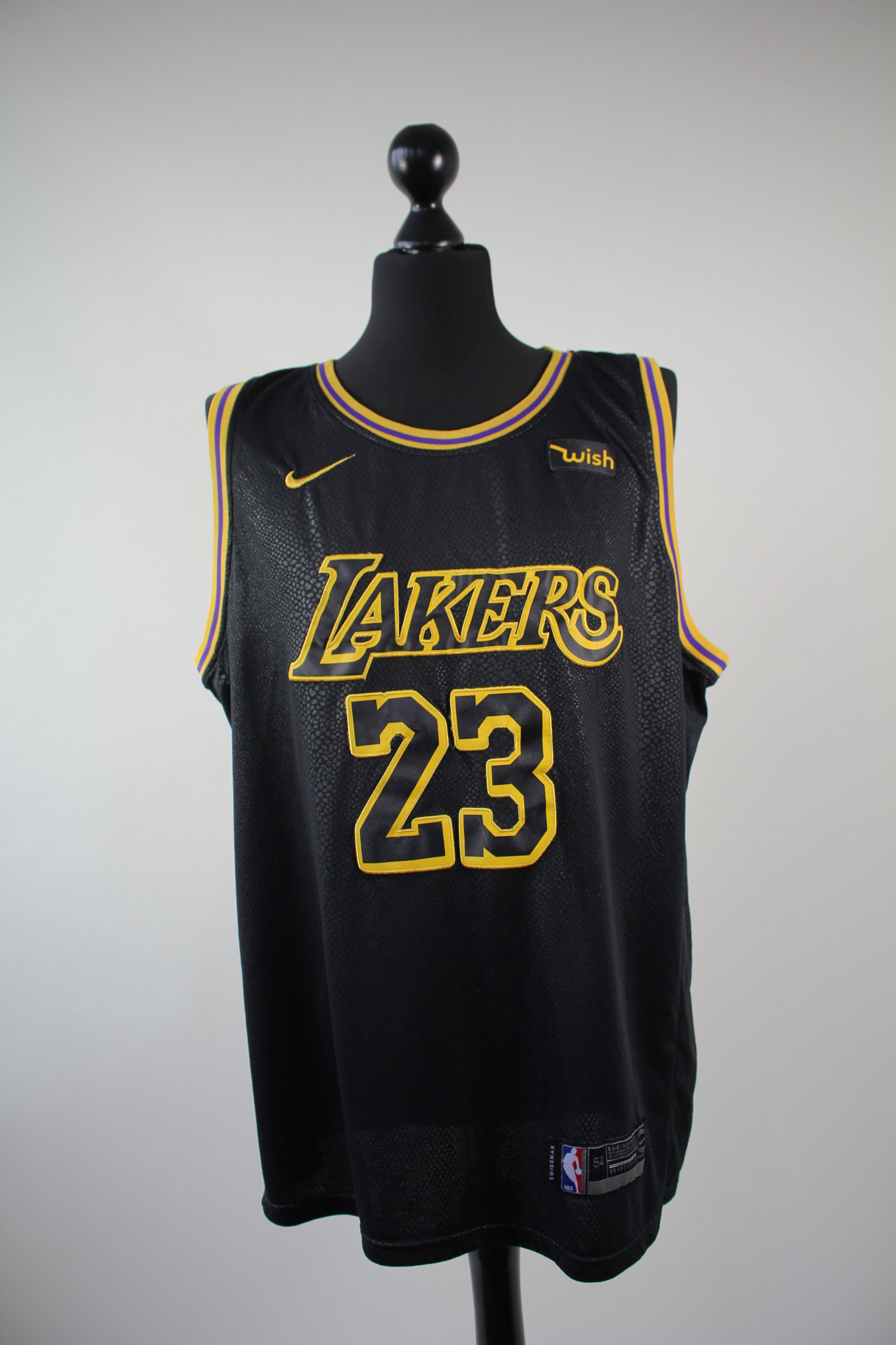 LA Lakers LeBron James #23 Nike Wish NBA Swingman Jersey - size 54 black J1  27
