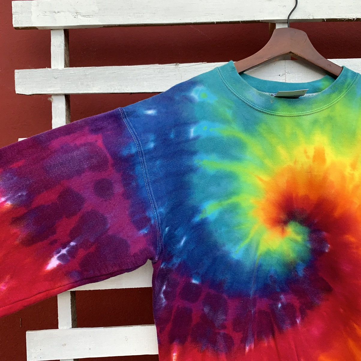 Hanes Vintage Hanes Tie Dye Rainbow Plain Sweatshirt Size US M / EU 48-50 / 2 - 5 Thumbnail