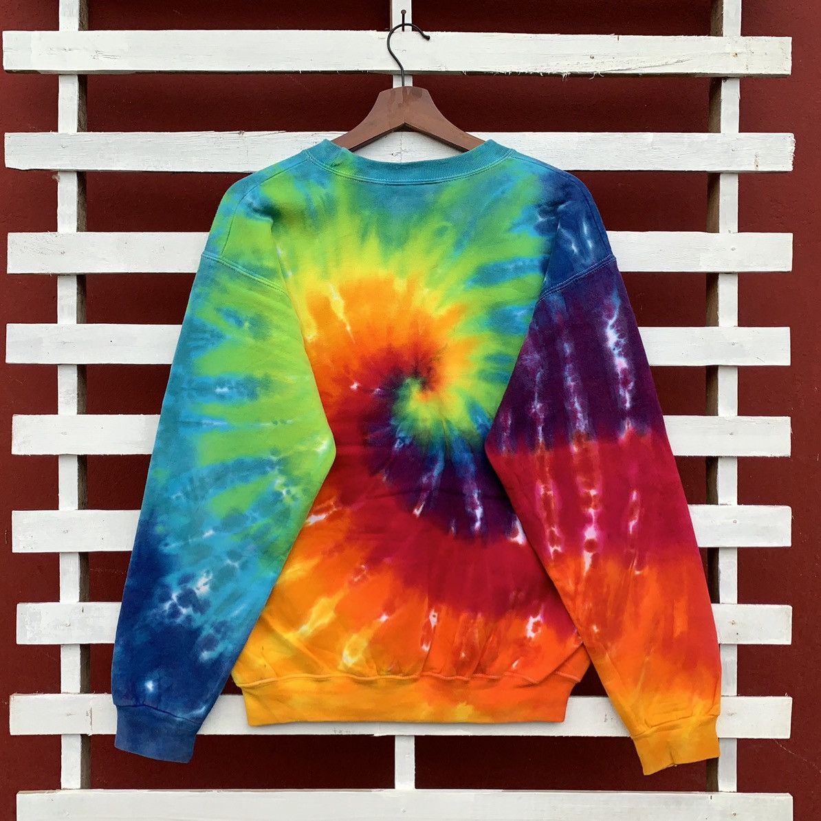 Hanes Vintage Hanes Tie Dye Rainbow Plain Sweatshirt Size US M / EU 48-50 / 2 - 2 Thumbnail