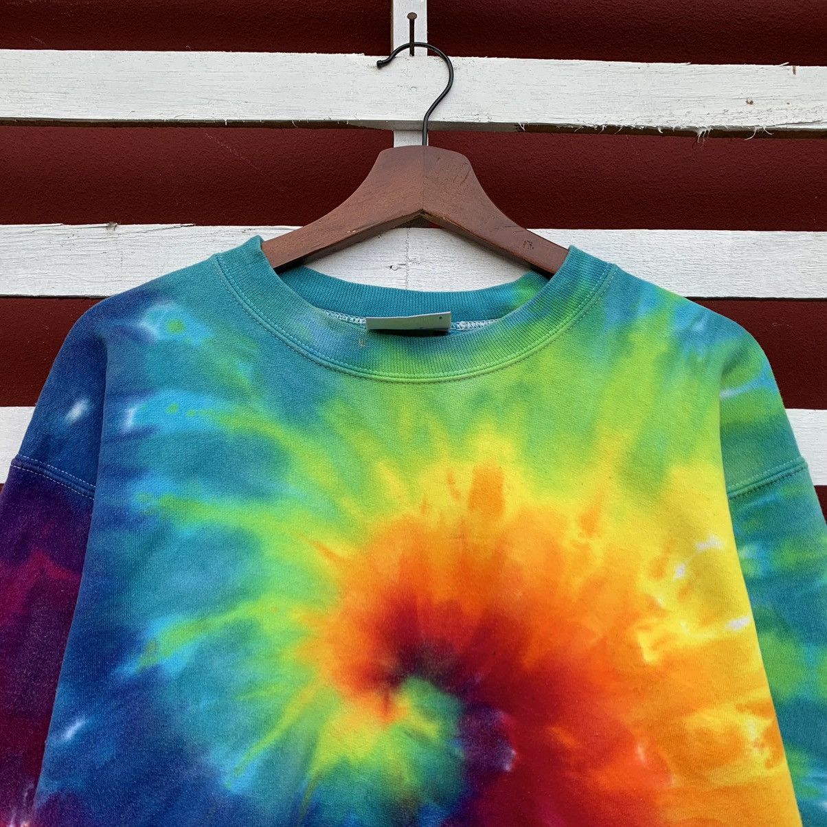 Hanes Vintage Hanes Tie Dye Rainbow Plain Sweatshirt Size US M / EU 48-50 / 2 - 3 Thumbnail