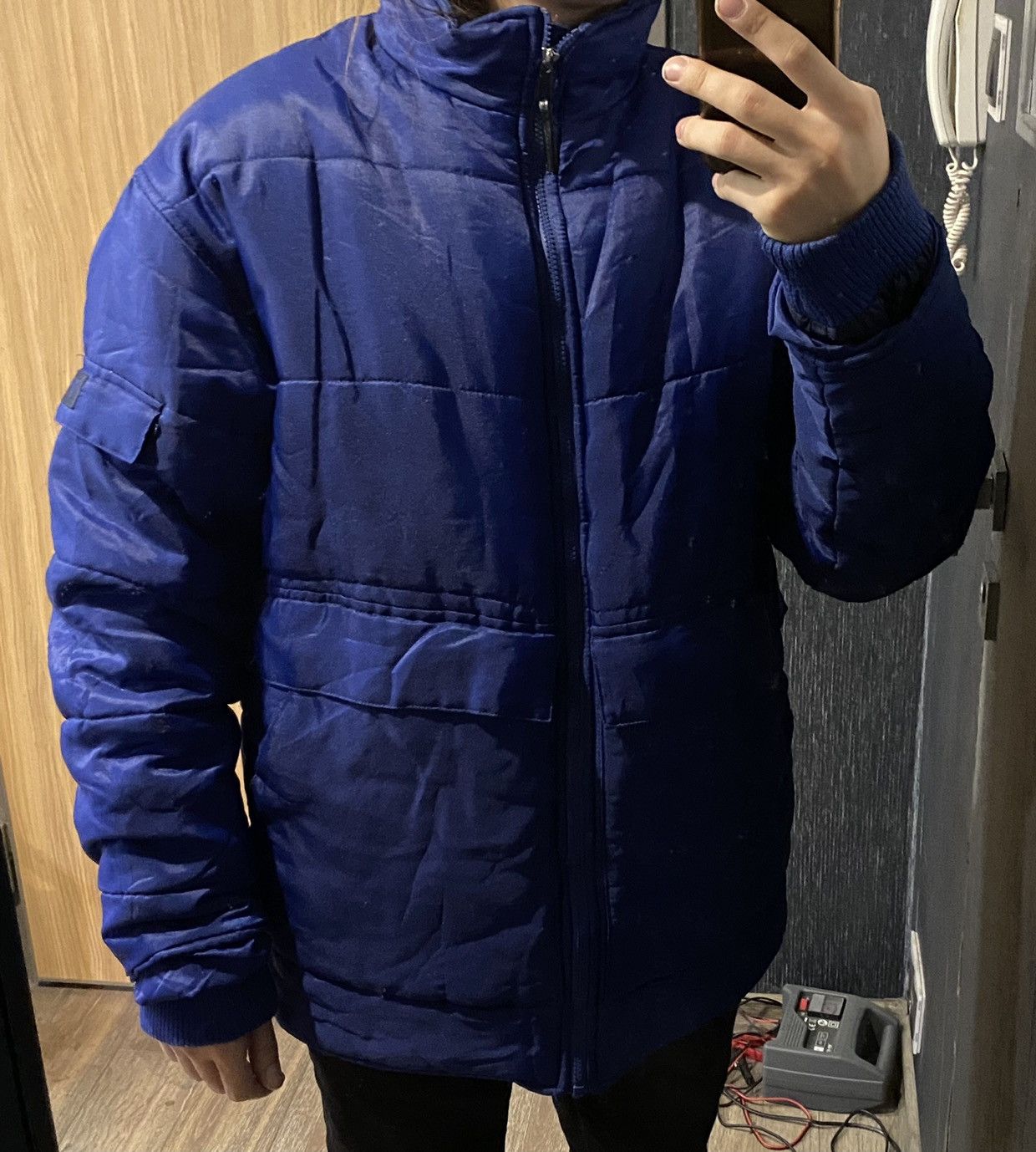 Yves Saint Laurent Warm YSL Jacket Blue Winter Bomber Zip Up Vintage y2k Size US M / EU 48-50 / 2 - 22 Thumbnail