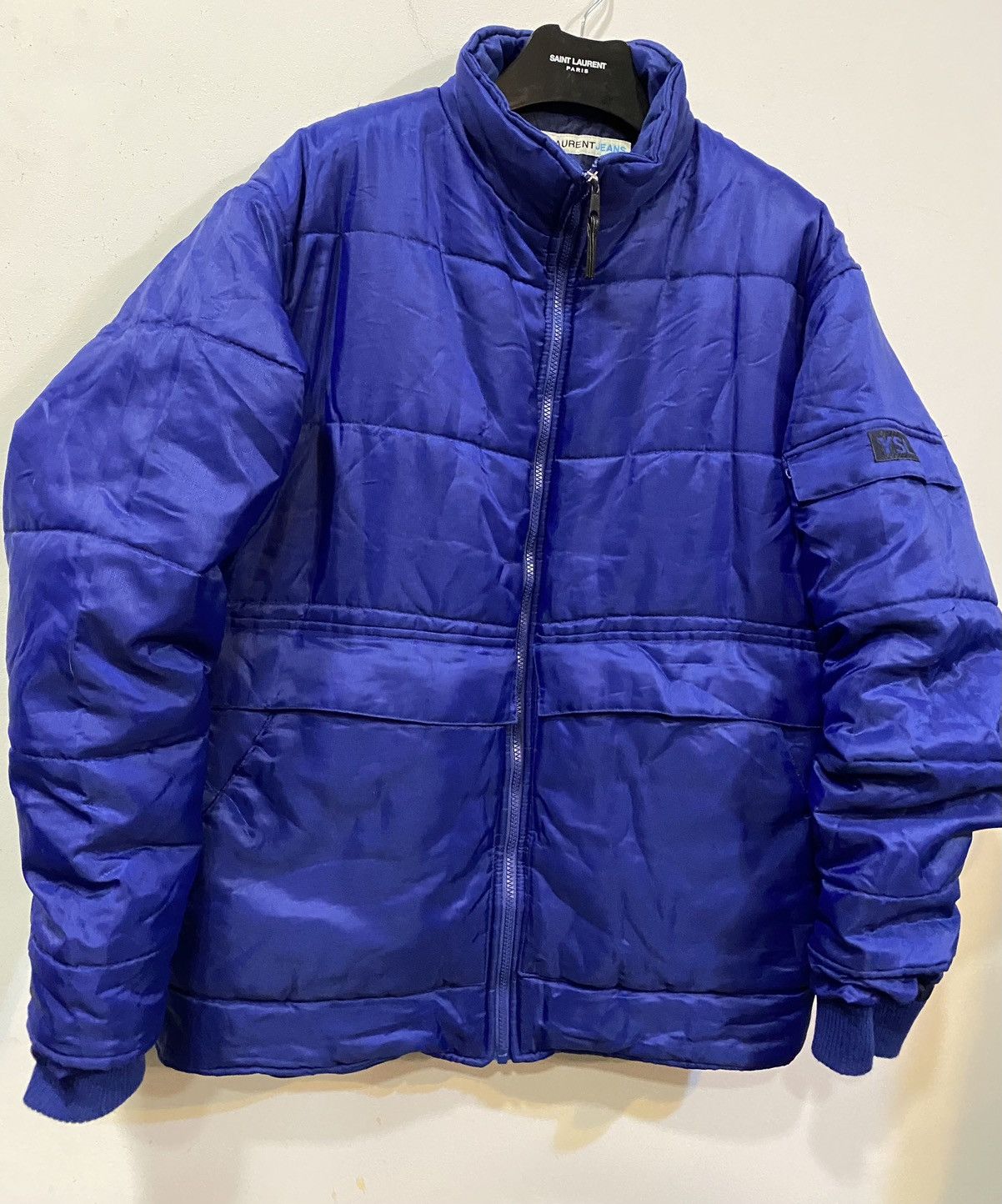 Yves Saint Laurent Warm YSL Jacket Blue Winter Bomber Zip Up Vintage y2k Size US M / EU 48-50 / 2 - 12 Thumbnail