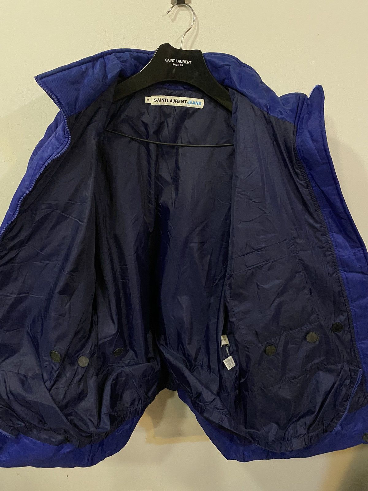 Yves Saint Laurent Warm YSL Jacket Blue Winter Bomber Zip Up Vintage y2k Size US M / EU 48-50 / 2 - 4 Thumbnail