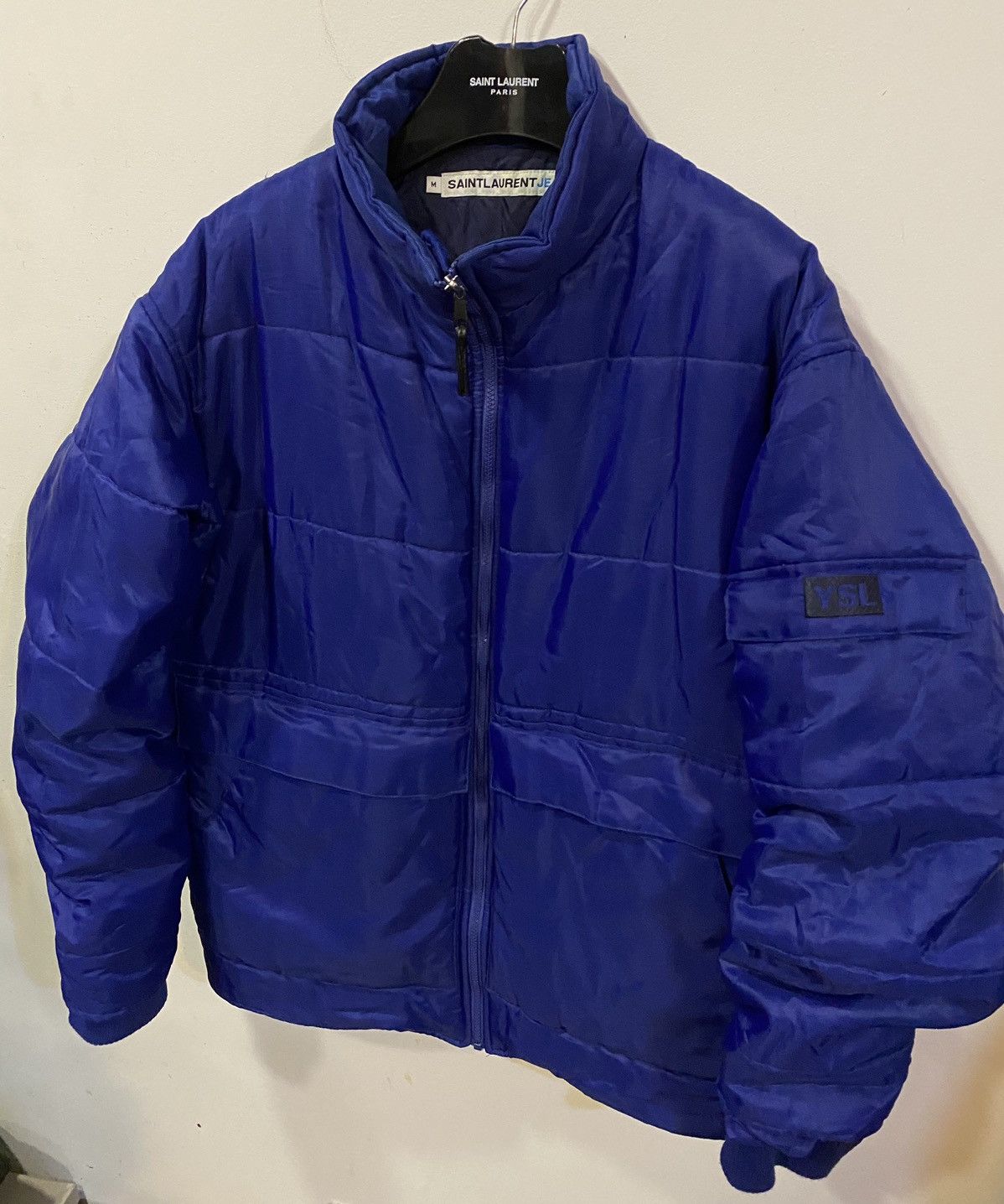 Warm YSL Jacket Blue YSL Bomber Blue Navy