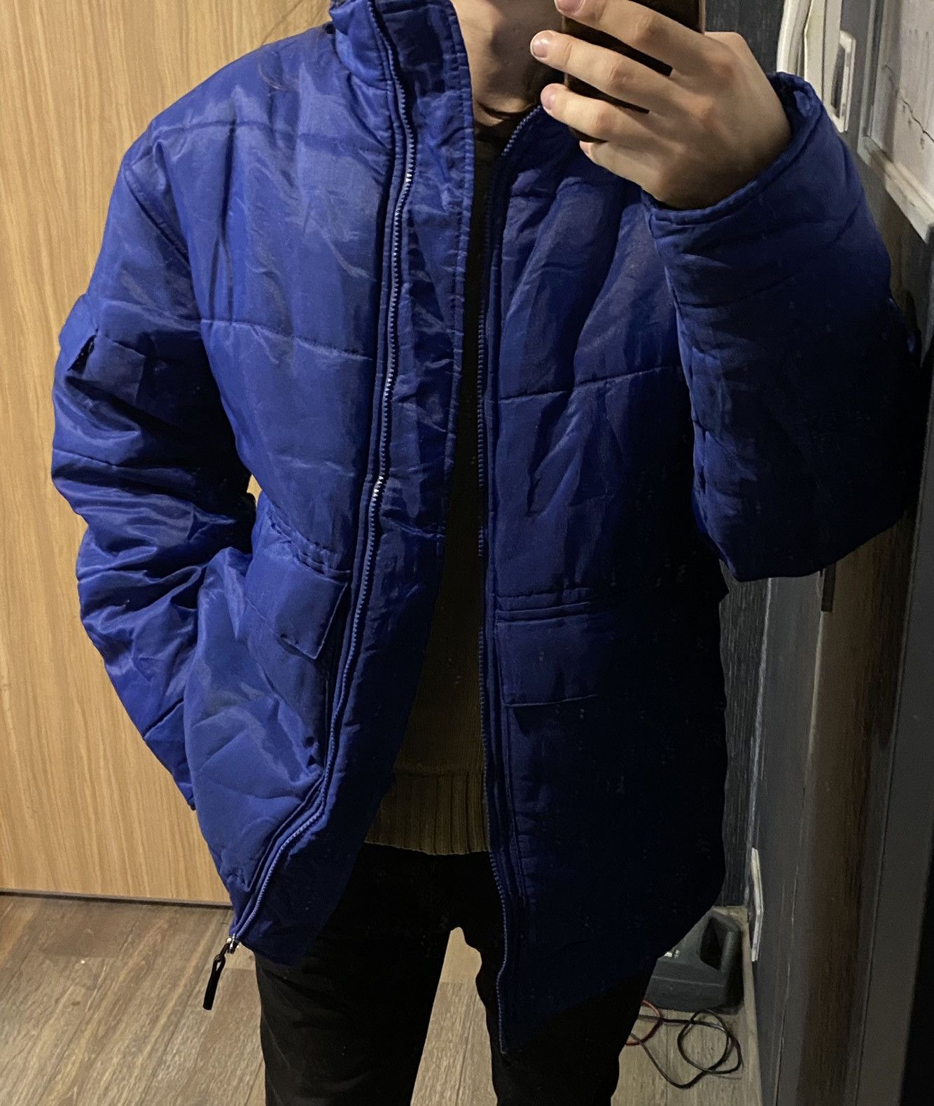 Yves Saint Laurent Warm YSL Jacket Blue Winter Bomber Zip Up Vintage y2k Size US M / EU 48-50 / 2 - 3 Thumbnail