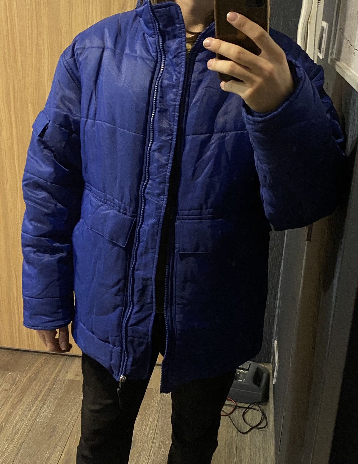 Yves Saint Laurent Warm YSL Jacket Blue Winter Bomber Zip Up Vintage y2k Size US M / EU 48-50 / 2 - 10 Thumbnail