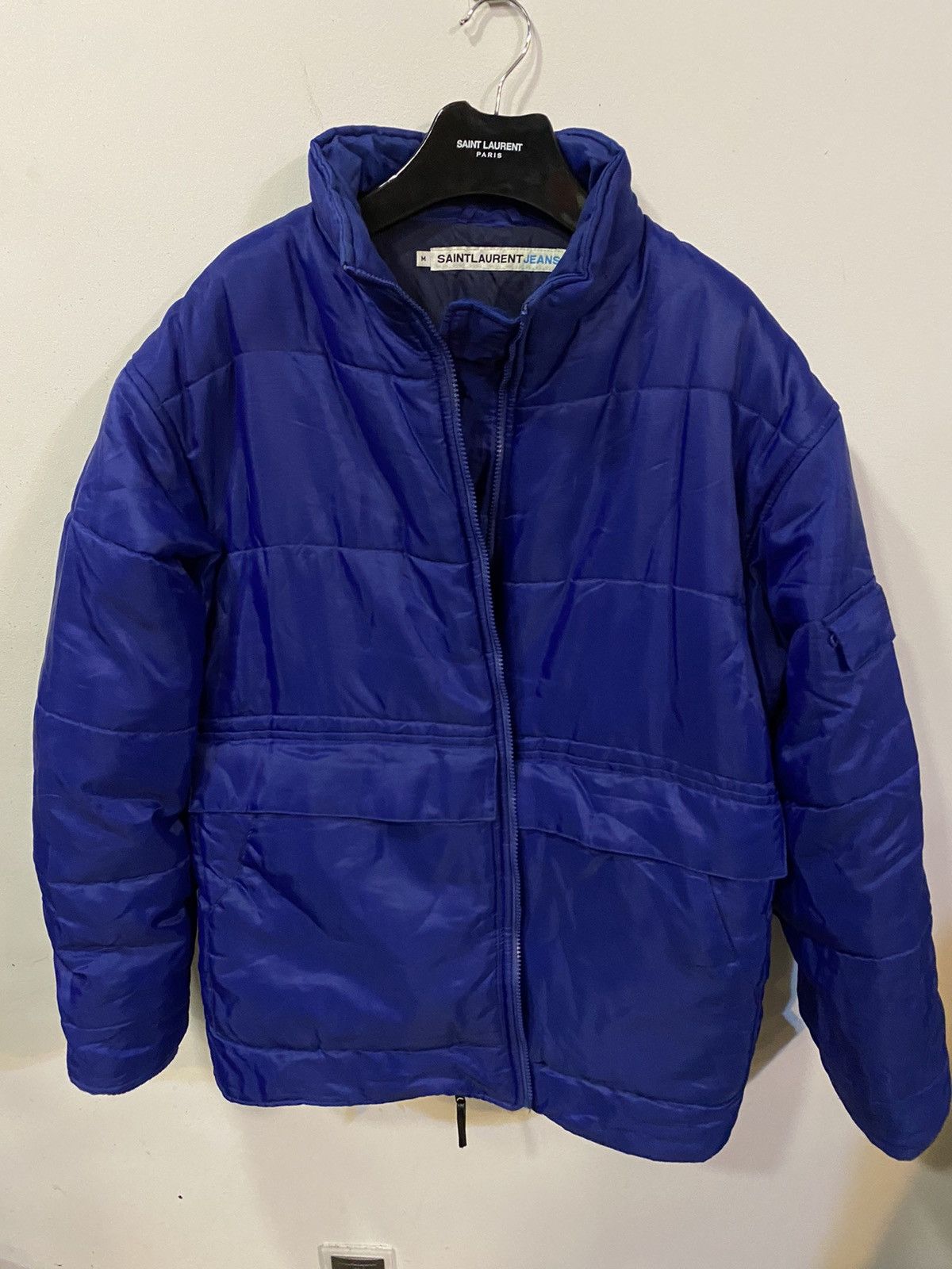 Yves Saint Laurent Warm YSL Jacket Blue Winter Bomber Zip Up Vintage y2k Size US M / EU 48-50 / 2 - 24 Thumbnail