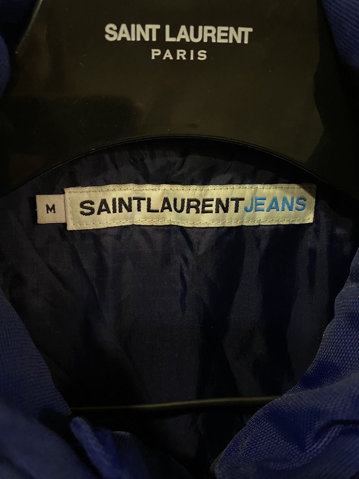 Yves Saint Laurent Warm YSL Jacket Blue Winter Bomber Zip Up Vintage y2k Size US M / EU 48-50 / 2 - 6 Thumbnail