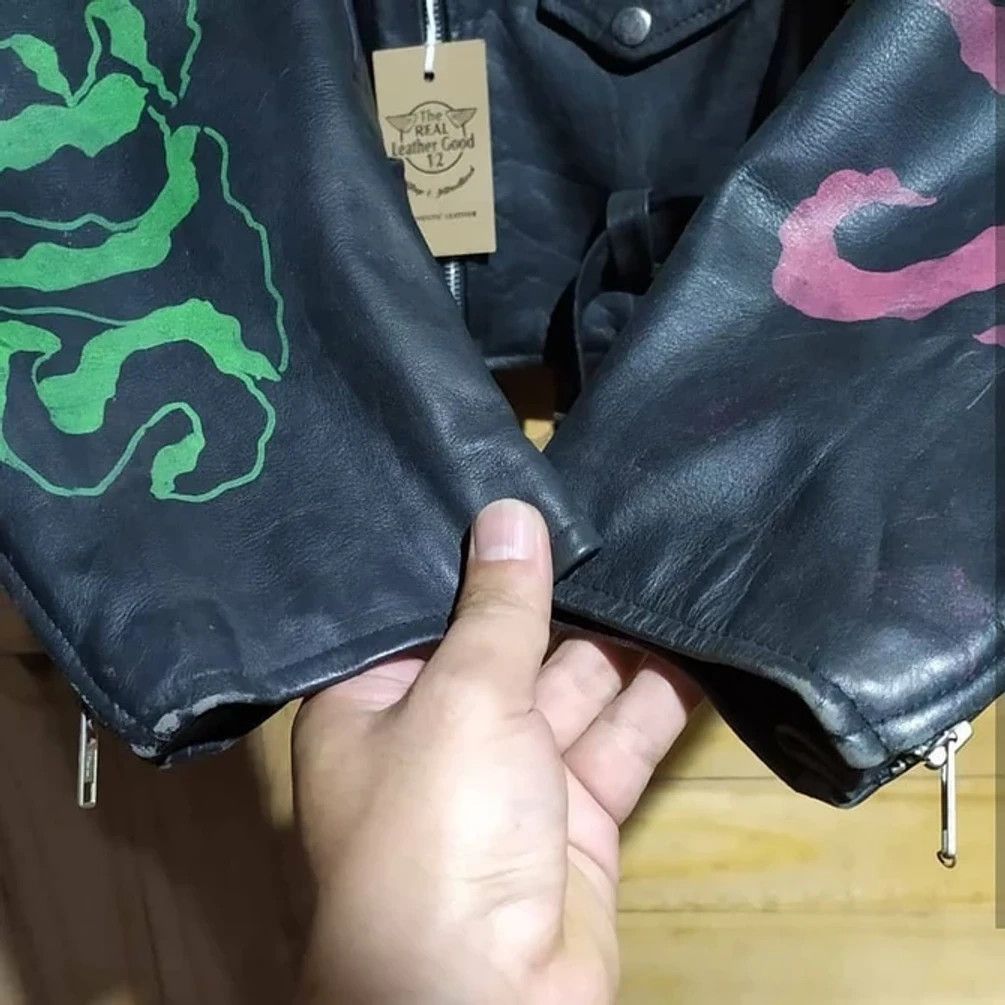 Genuine Leather × Vintage GINO LEATHERS LEATHER RAMONES PERFECTO FULL NOSEART JACKET Size US XXL / EU 58 / 5 - 9 Thumbnail