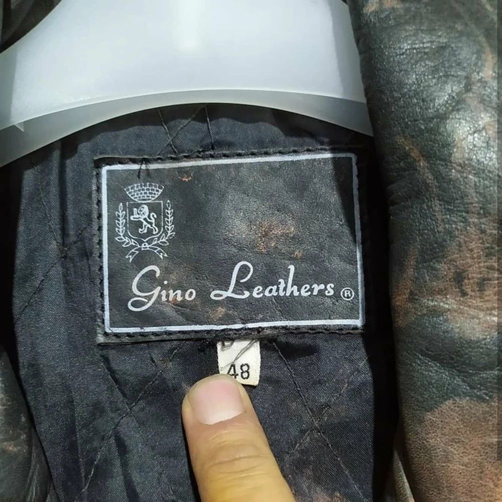 Genuine Leather × Vintage GINO LEATHERS LEATHER RAMONES PERFECTO FULL NOSEART JACKET Size US XXL / EU 58 / 5 - 2 Thumbnail