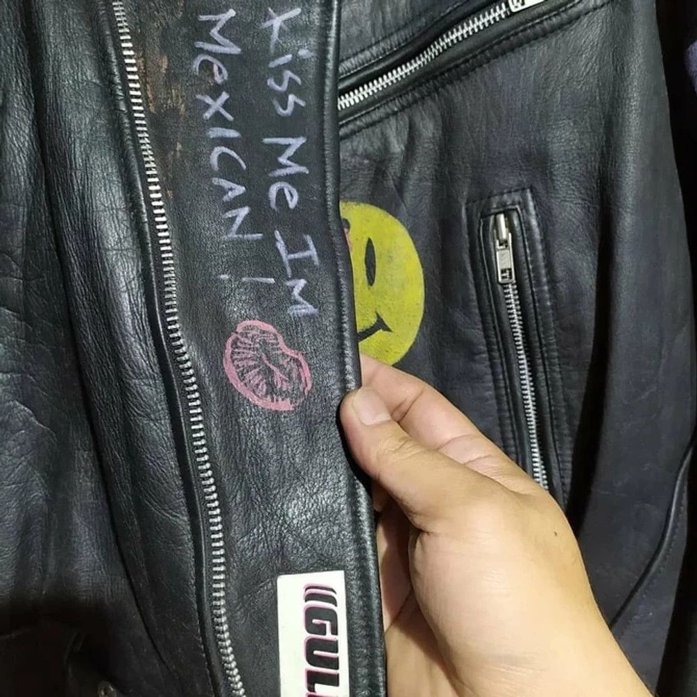 Genuine Leather × Vintage GINO LEATHERS LEATHER RAMONES PERFECTO FULL NOSEART JACKET Size US XXL / EU 58 / 5 - 7 Thumbnail