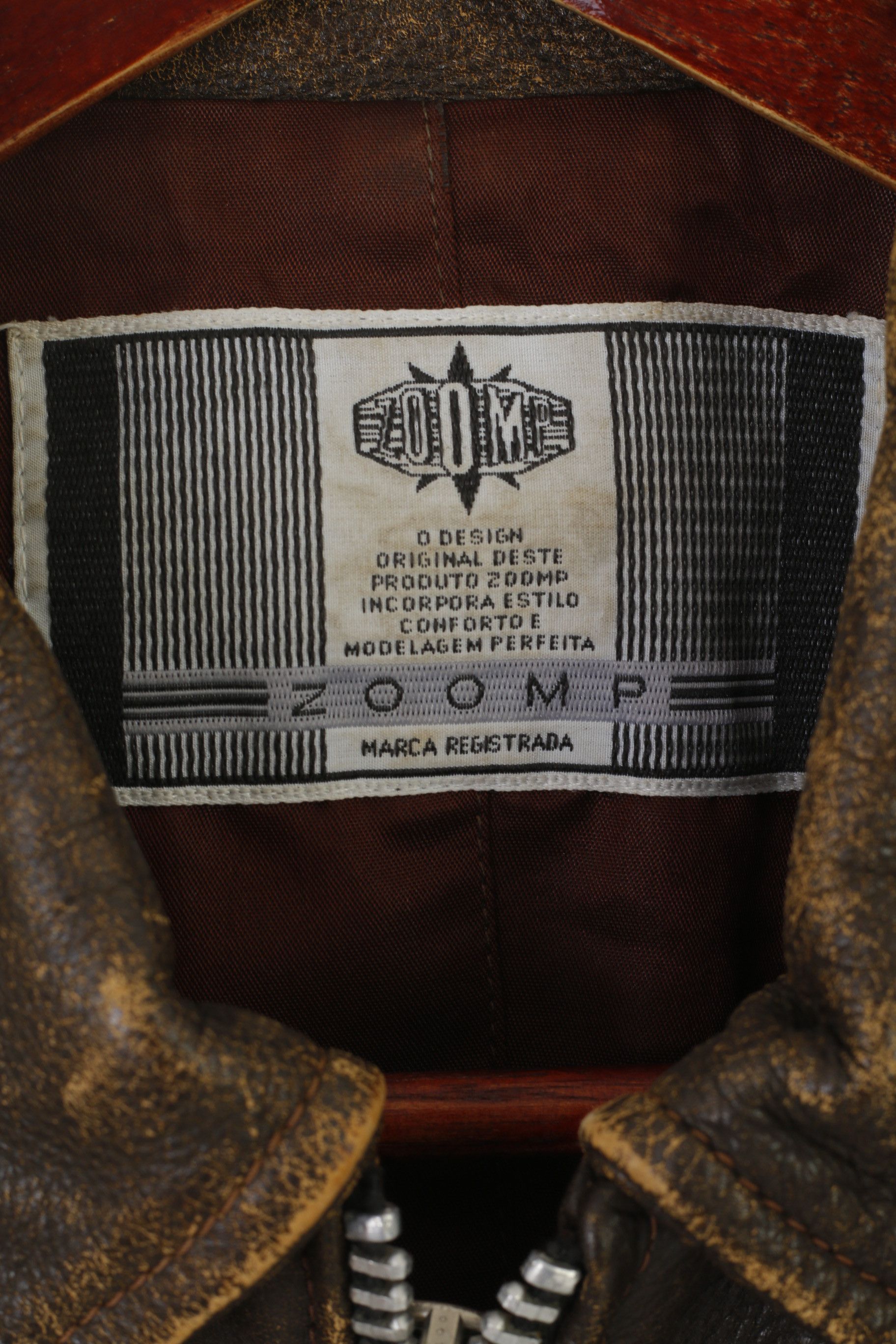 Vintage Zoomp Women M (S) Jacket Brown Leather vtg biker 6926 Size M / US 6-8 / IT 42-44 - 5 Thumbnail