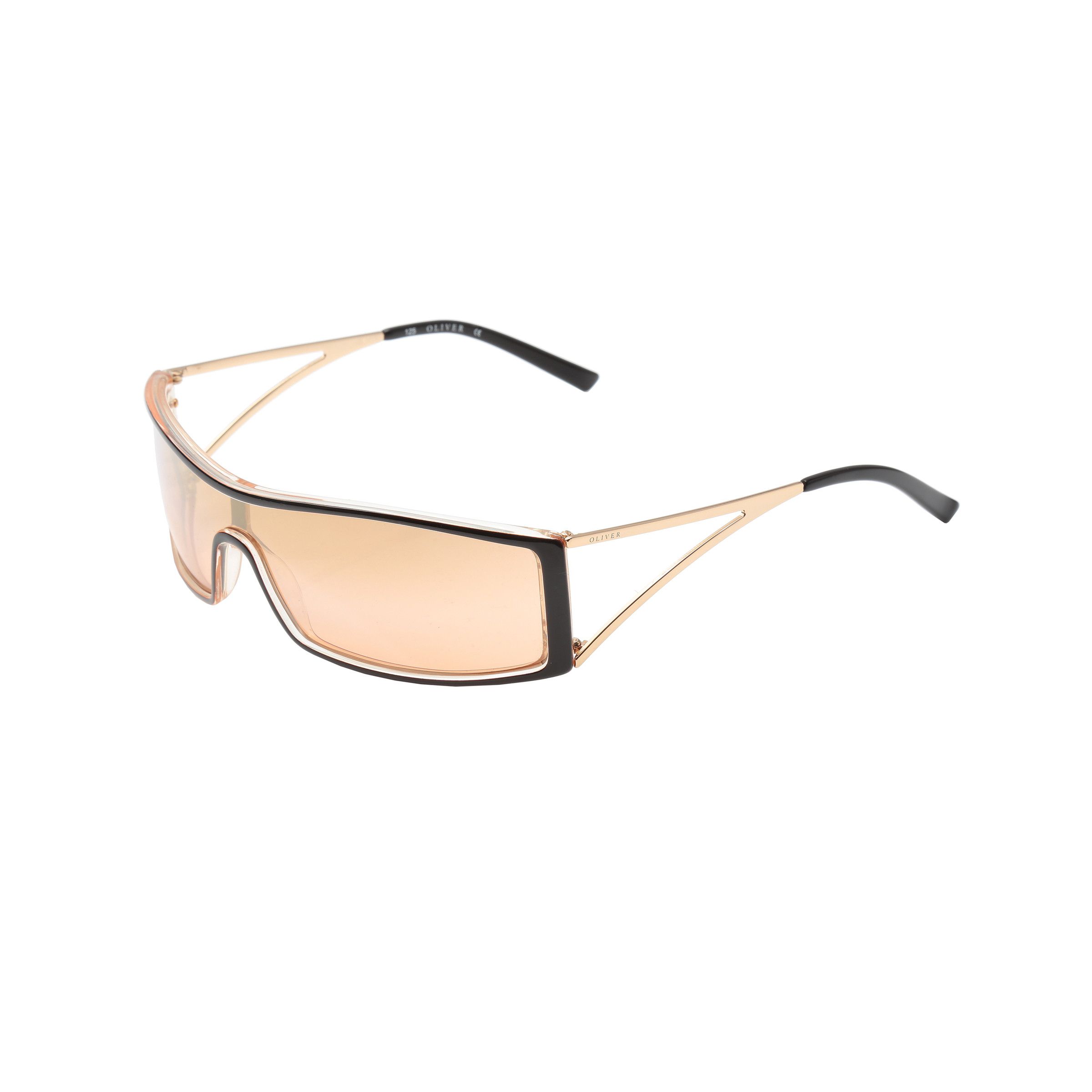Valentino × Vintage Oliver by Valentino 90's Black & Gold Rectangular Sunglasses Size ONE SIZE - 2 Thumbnail