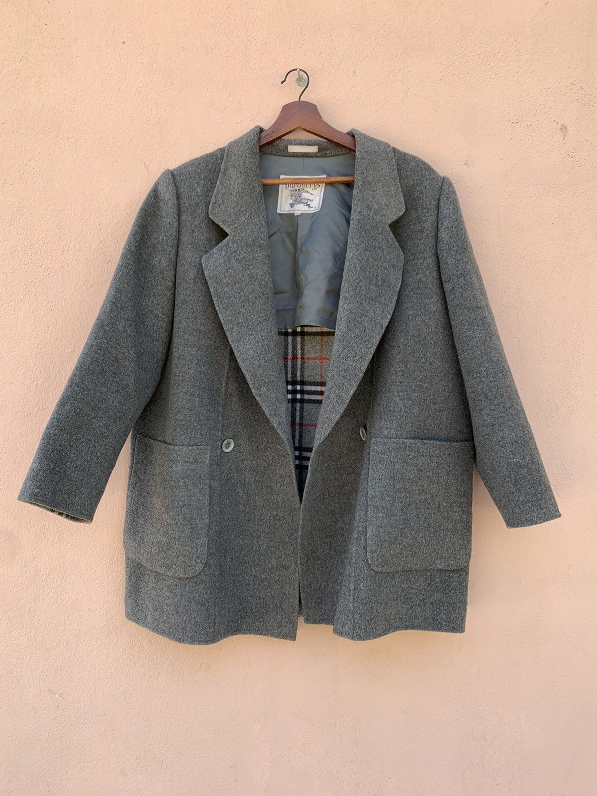 Burberry VINTAGE BURBERRYS COAT NOVA CHECK JACKET OVERCOAT WOOL Size US L / EU 52-54 / 3 - 5 Thumbnail