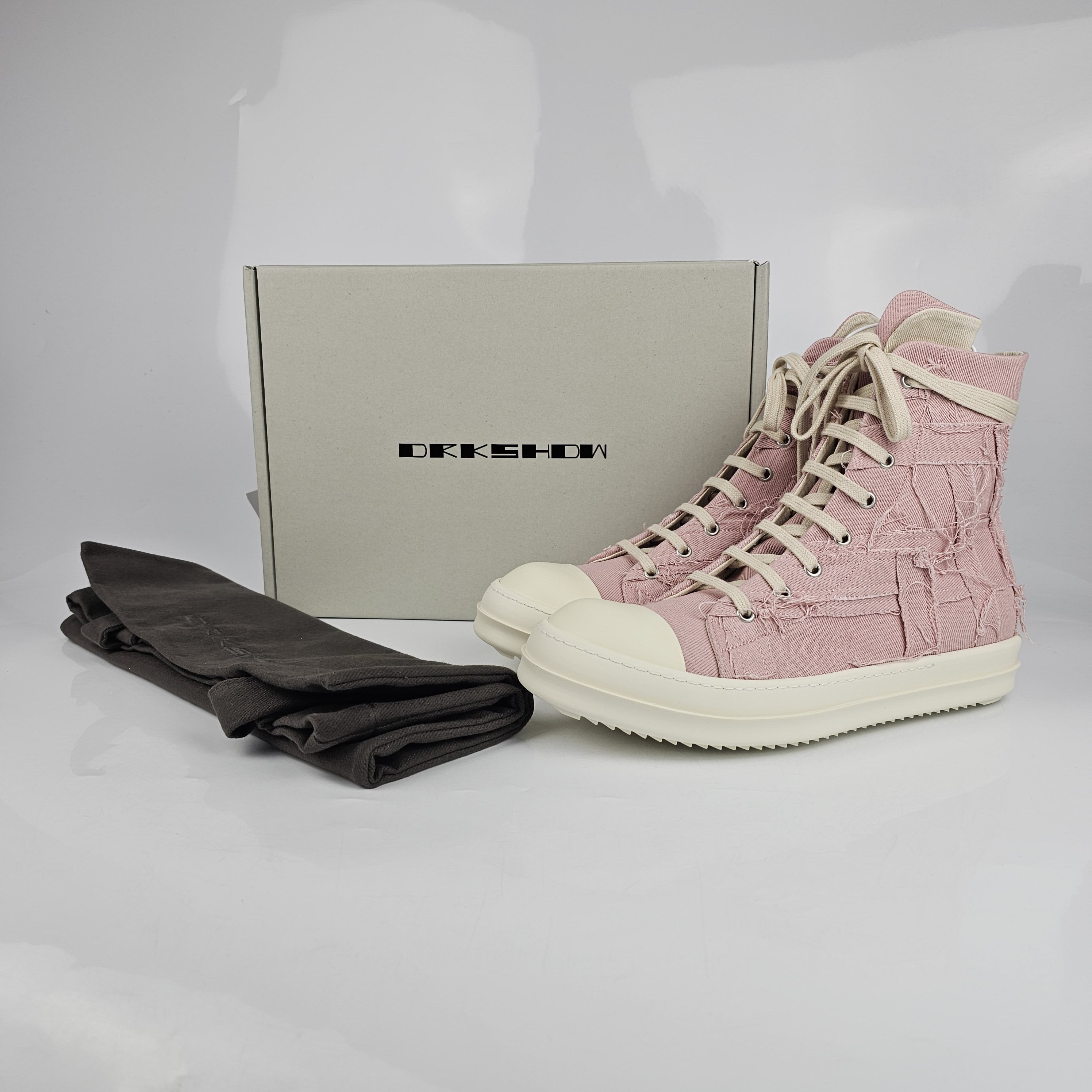 Rick Owens Drkshdw Rick Owens Ramones Slashed Faded Pink Sneakers SS23 Size 36 Size US 6 / IT 36 - 2 Thumbnail
