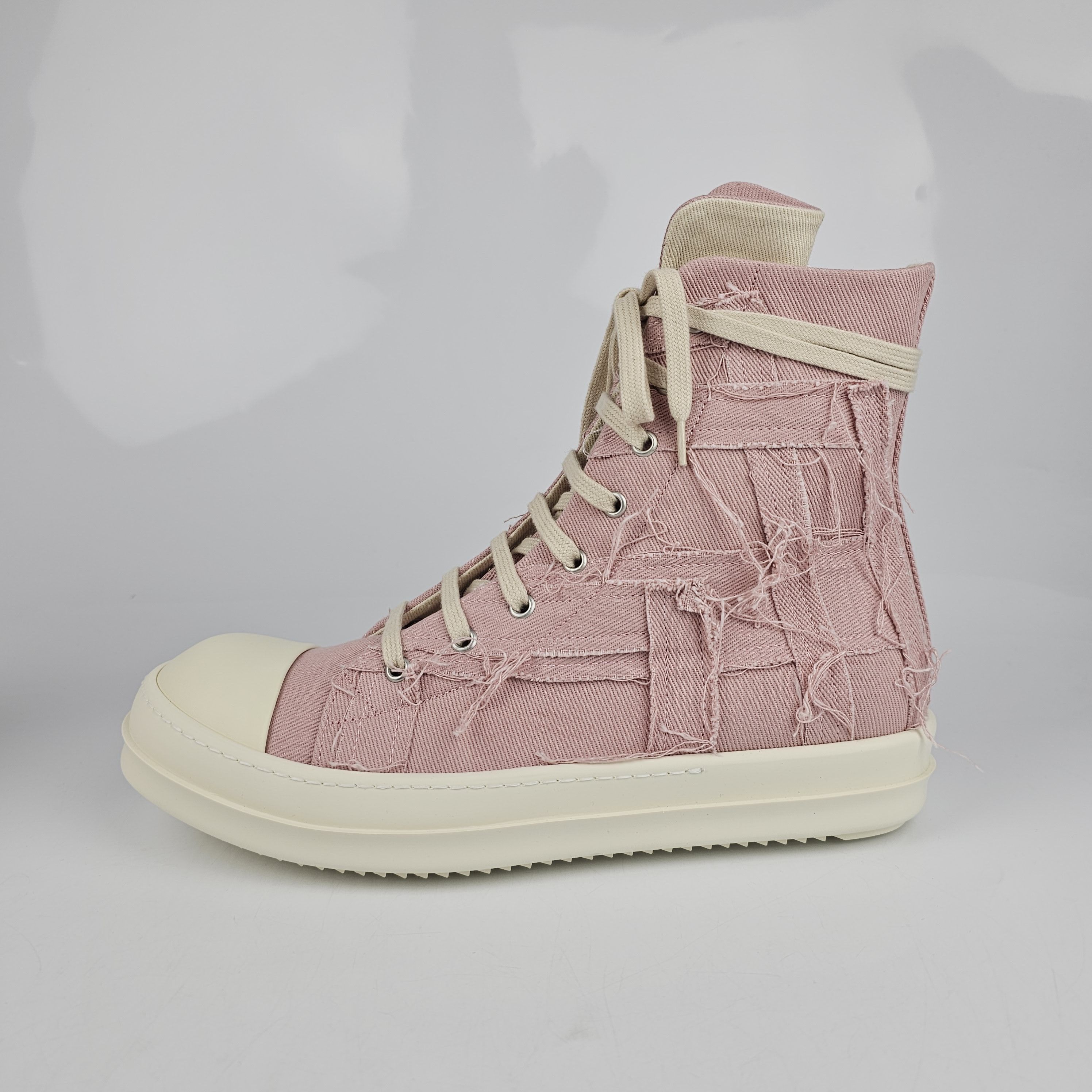 Rick Owens Drkshdw Rick Owens Ramones Slashed Faded Pink Sneakers SS23 Size 36 Size US 6 / IT 36 - 3 Thumbnail