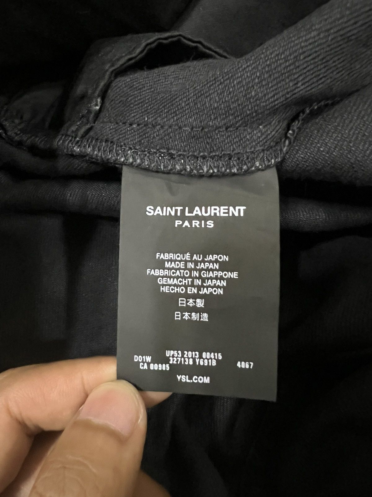 Saint Laurent Paris GRAIL🔥Saint Lauren Paris Super Black Distress Stretch Denim Size US 34 / EU 50 - 11 Thumbnail