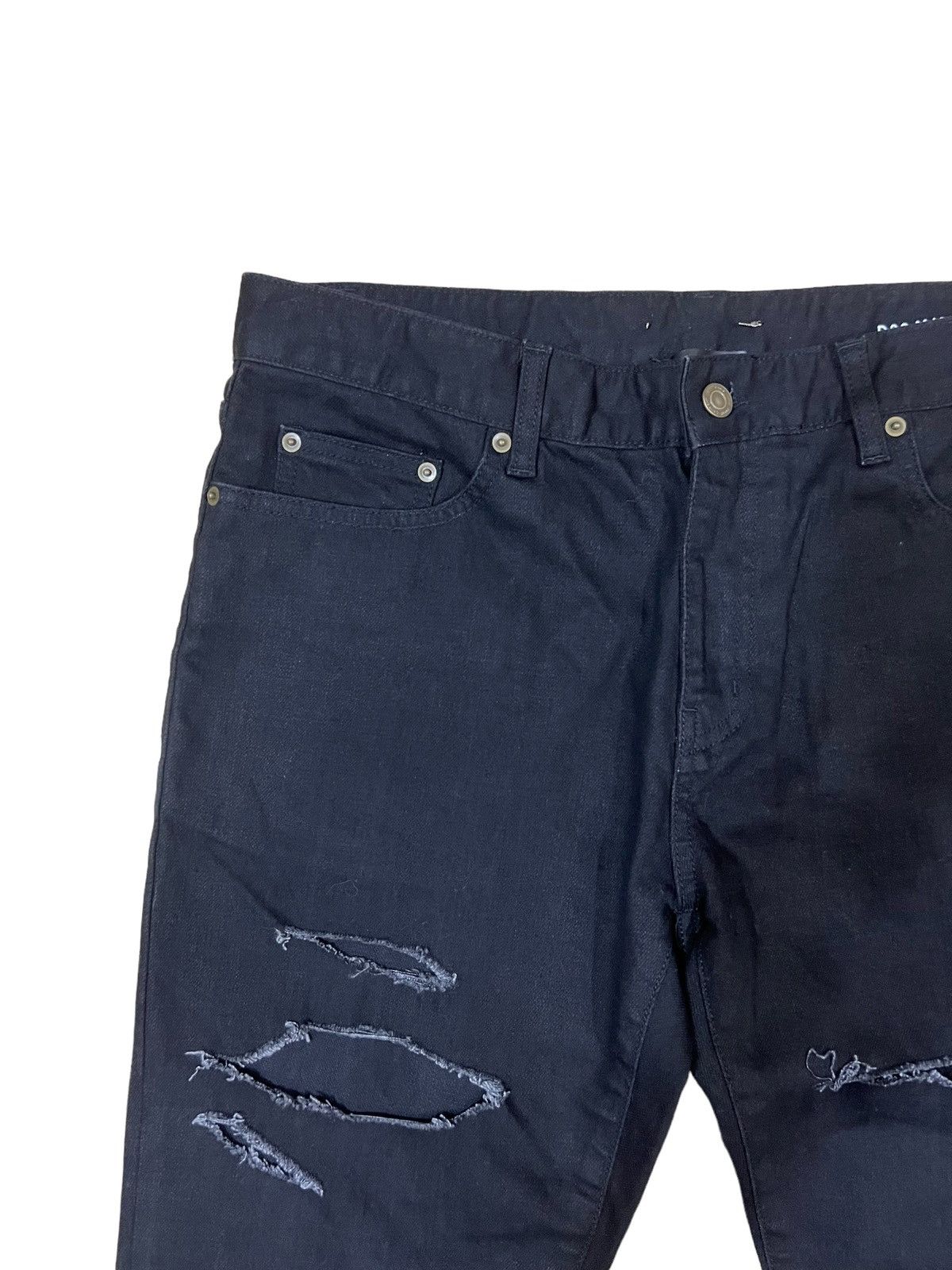 Saint Laurent Paris GRAIL🔥Saint Lauren Paris Super Black Distress Stretch Denim Size US 34 / EU 50 - 1 Thumbnail