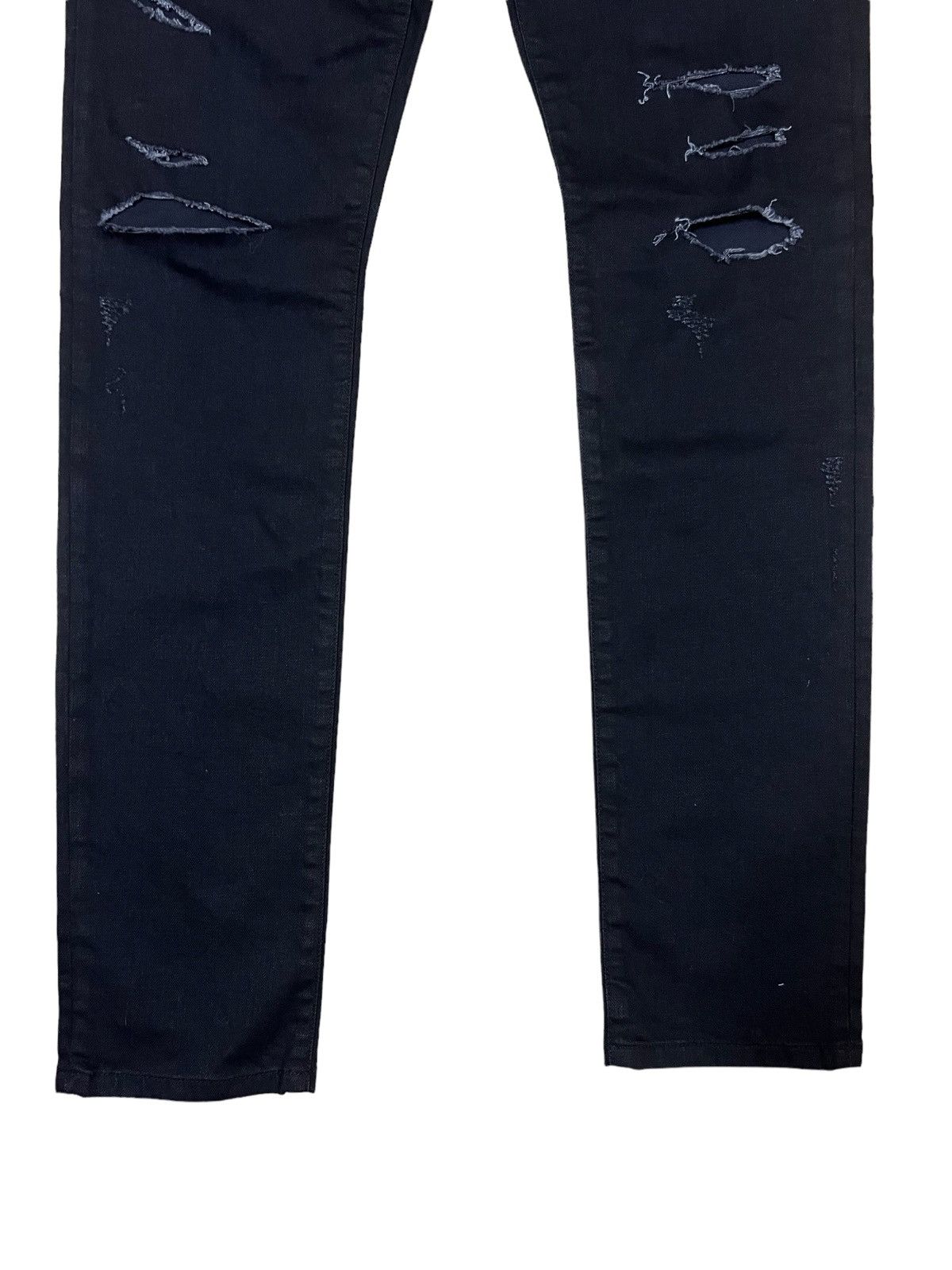 Saint Laurent Paris GRAIL🔥Saint Lauren Paris Super Black Distress Stretch Denim Size US 34 / EU 50 - 4 Thumbnail