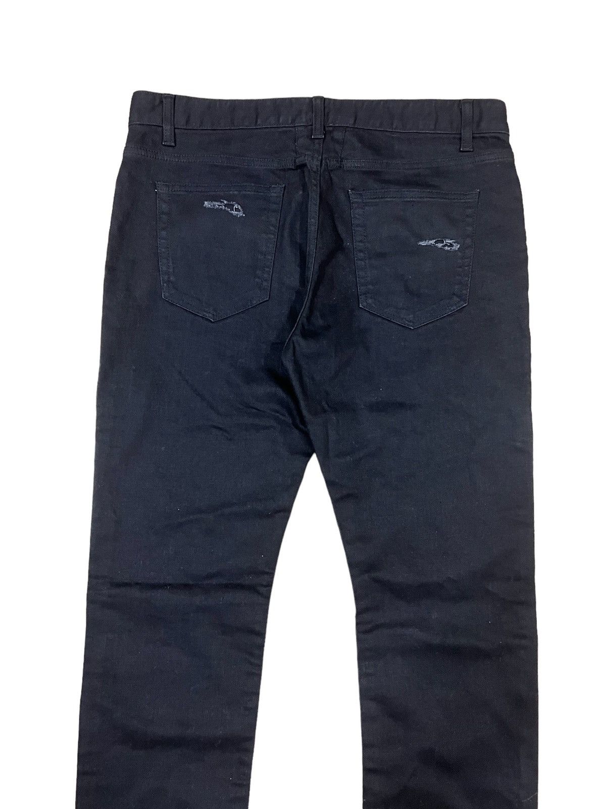 Saint Laurent Paris GRAIL🔥Saint Lauren Paris Super Black Distress Stretch Denim Size US 34 / EU 50 - 6 Thumbnail