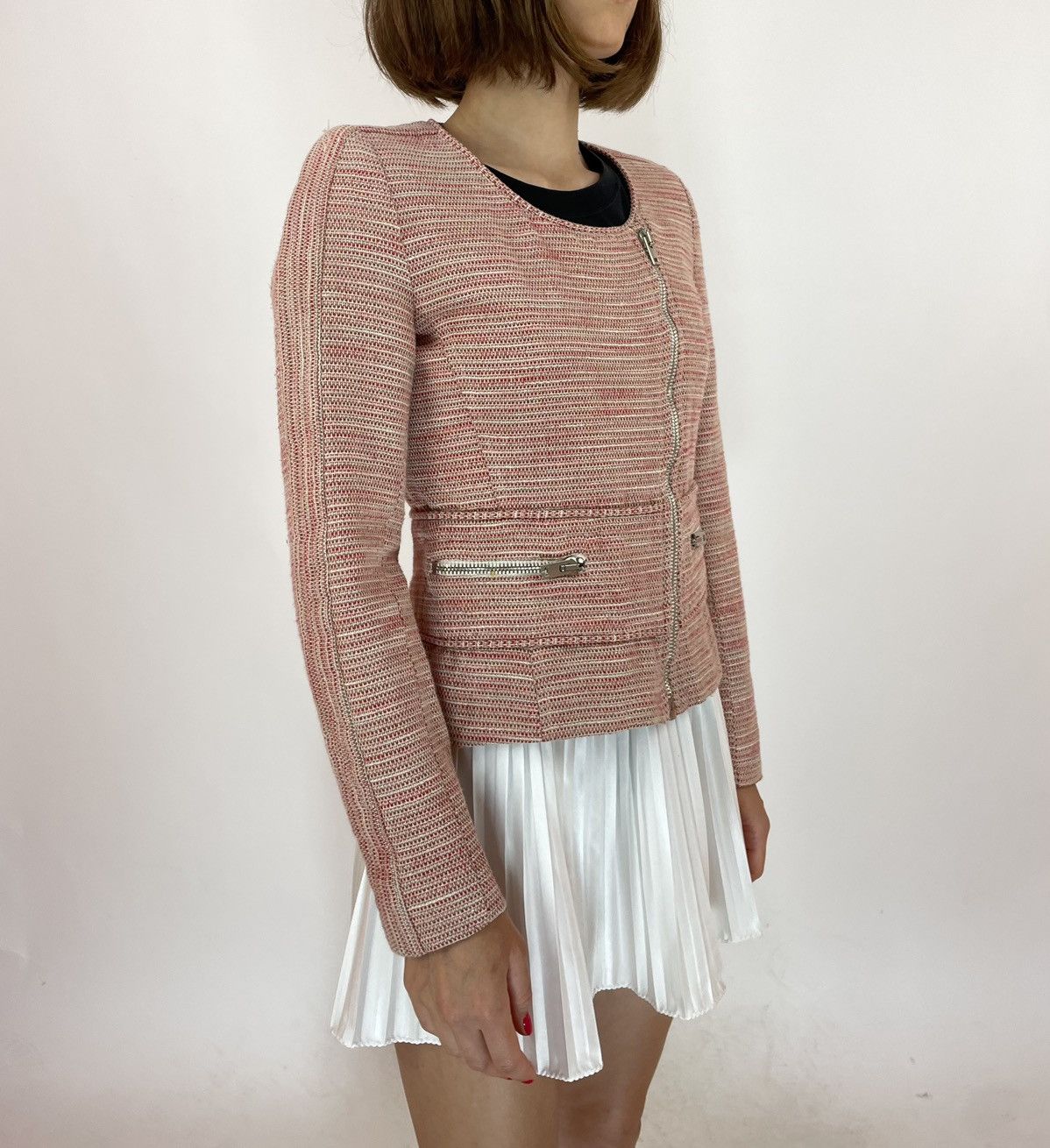 Iro IRO Pink blazer jacket tweed & lurex fabric Womens size 0/XS Size XS / US 0-2 / IT 36-38 - 3 Thumbnail