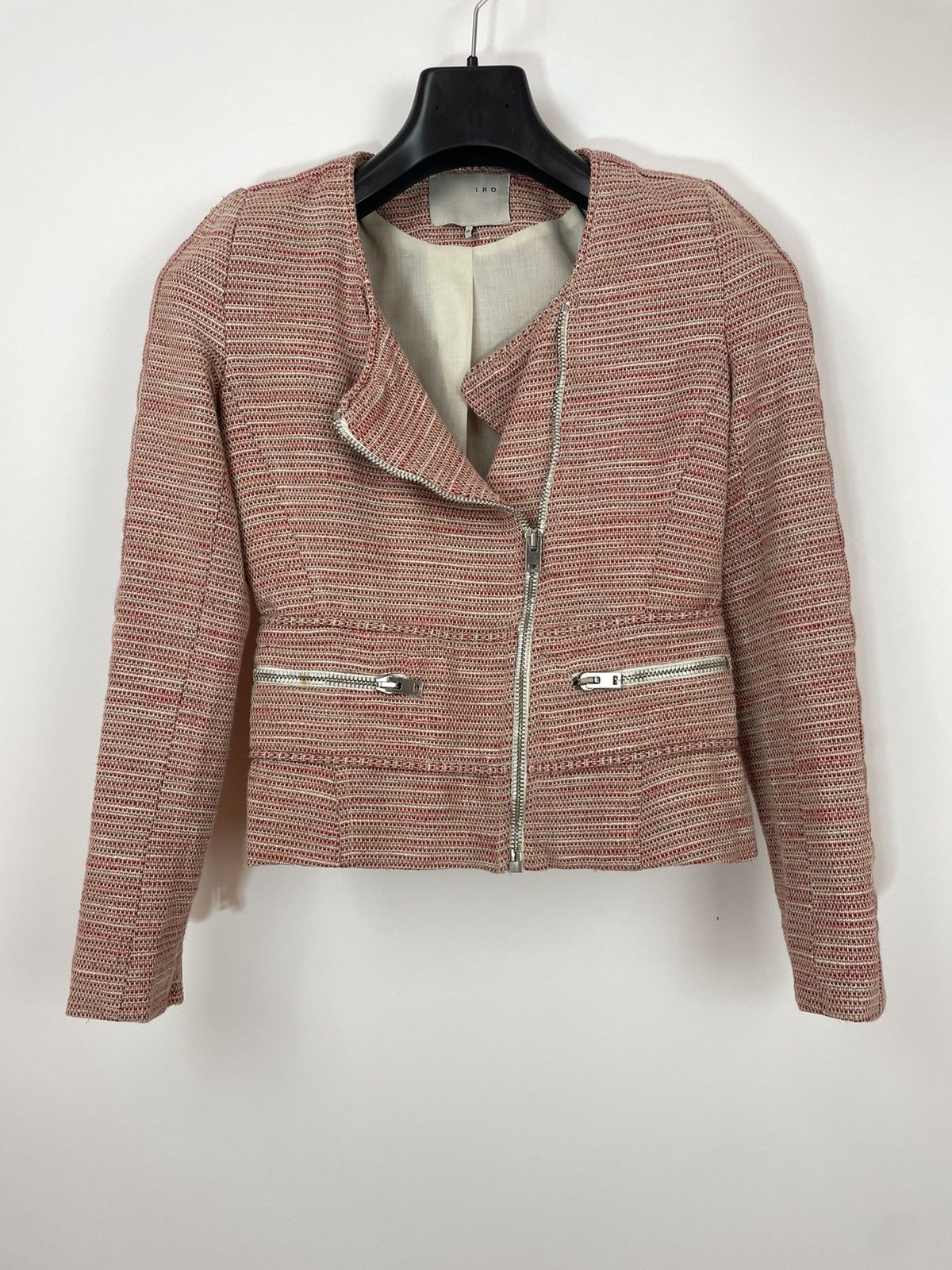 Iro IRO Pink blazer jacket tweed & lurex fabric Womens size 0/XS Size XS / US 0-2 / IT 36-38 - 6 Thumbnail