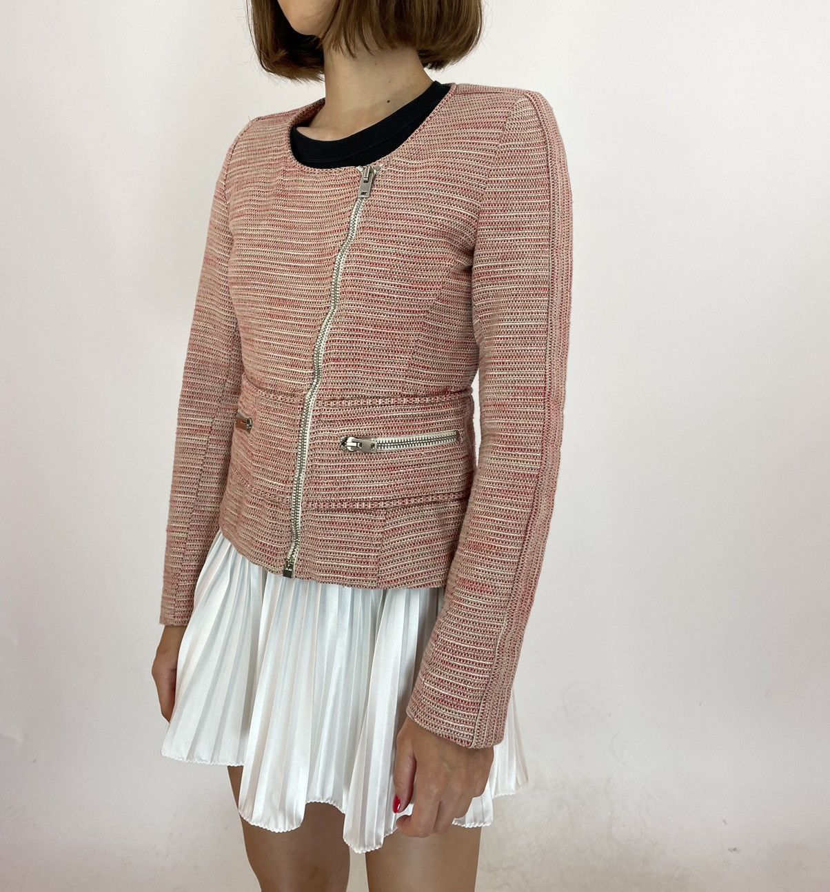 Iro IRO Pink blazer jacket tweed & lurex fabric Womens size 0/XS Size XS / US 0-2 / IT 36-38 - 2 Thumbnail