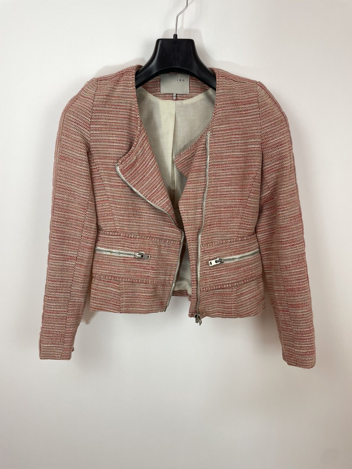 Iro IRO Pink blazer jacket tweed & lurex fabric Womens size 0/XS Size XS / US 0-2 / IT 36-38 - 5 Thumbnail