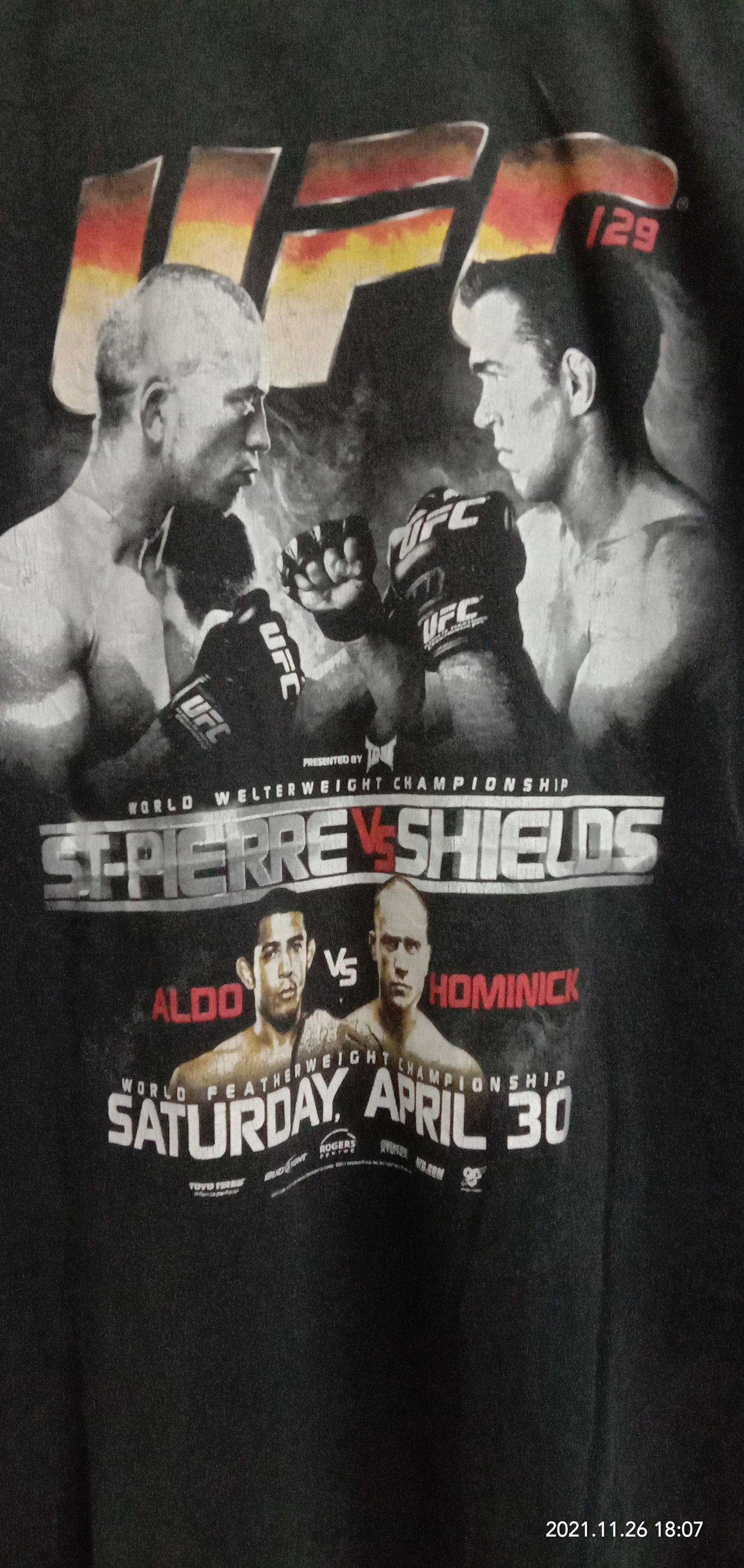 UFC UFC 129 ST-PIERRE VS SHIELDS Size US L / EU 52-54 / 3 - 3 Thumbnail