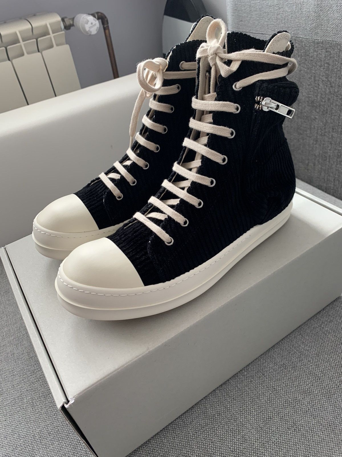 Rick Owens Rick Owens Ramones Drkshdw Woven Cargo High top Sneakers |  Grailed