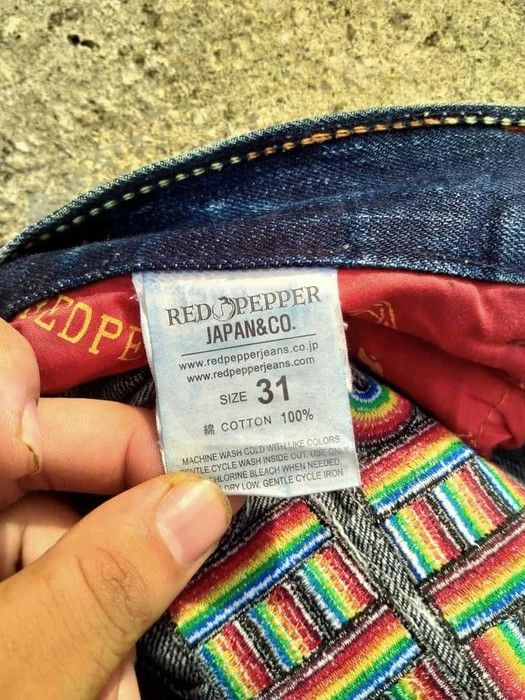 Japanese Brand RED PEPPER EMBROIDERY DENIM Size US 33 - 4 Thumbnail