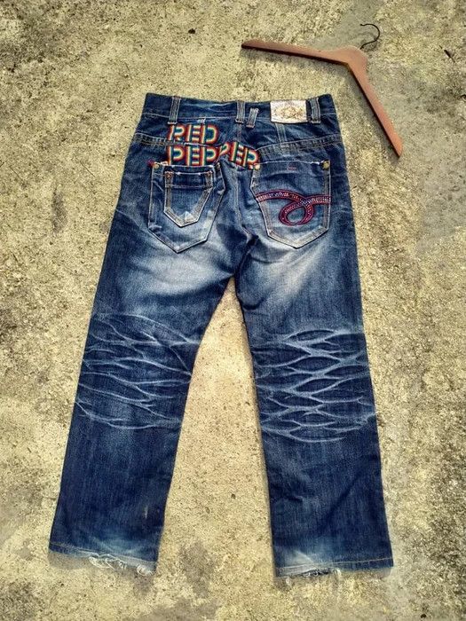Japanese Brand RED PEPPER EMBROIDERY DENIM Size US 33 - 9 Thumbnail