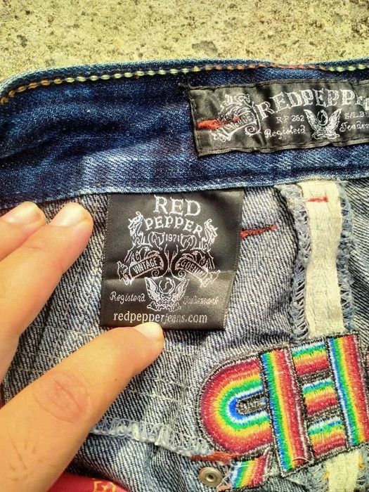 Japanese Brand RED PEPPER EMBROIDERY DENIM Size US 33 - 3 Thumbnail