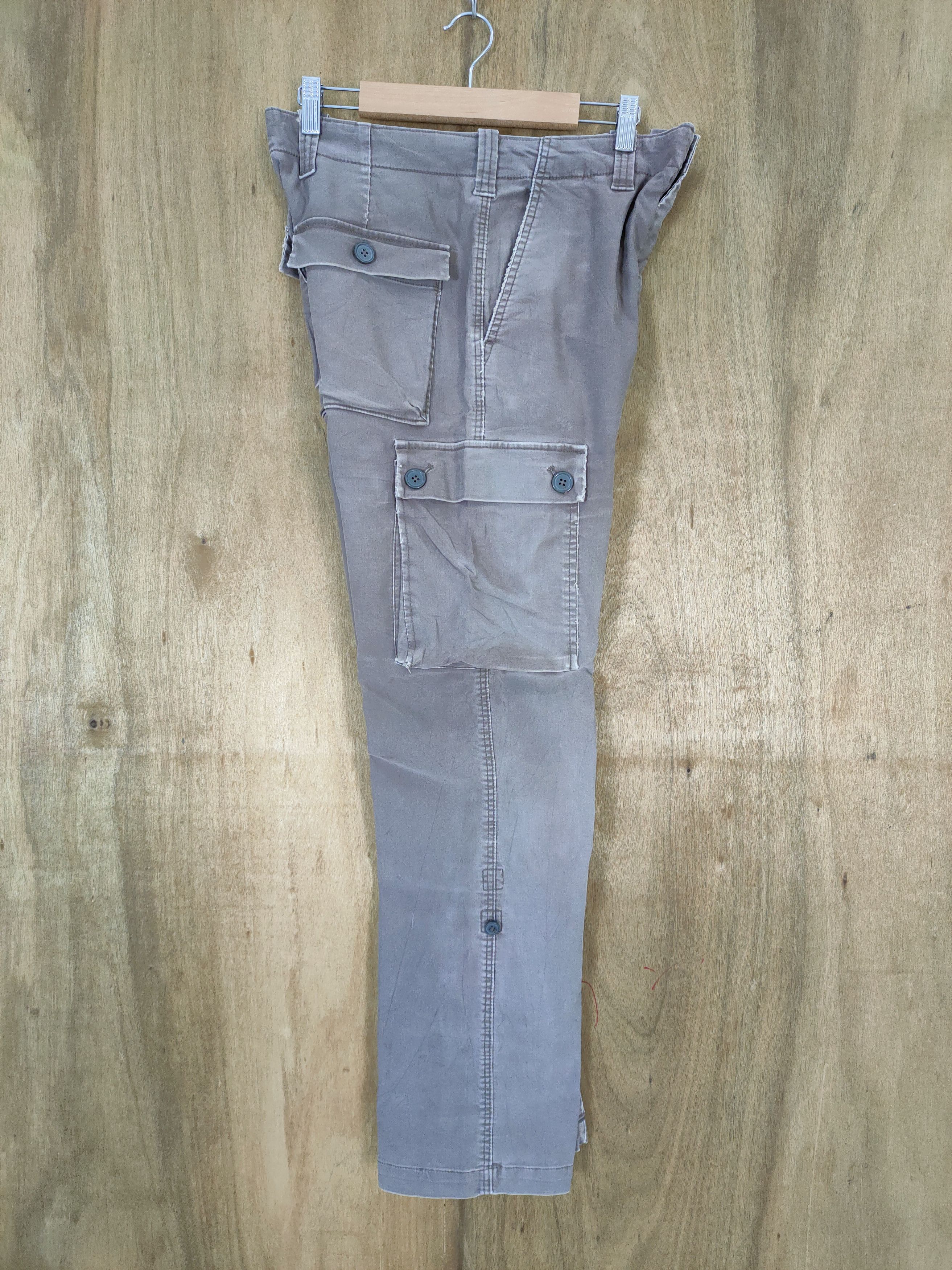 Japanese Brand VINTAGE JAPANESE MUD WASHED FADED BROWN CARGO PANTS Size US 30 / EU 46 - 15 Thumbnail
