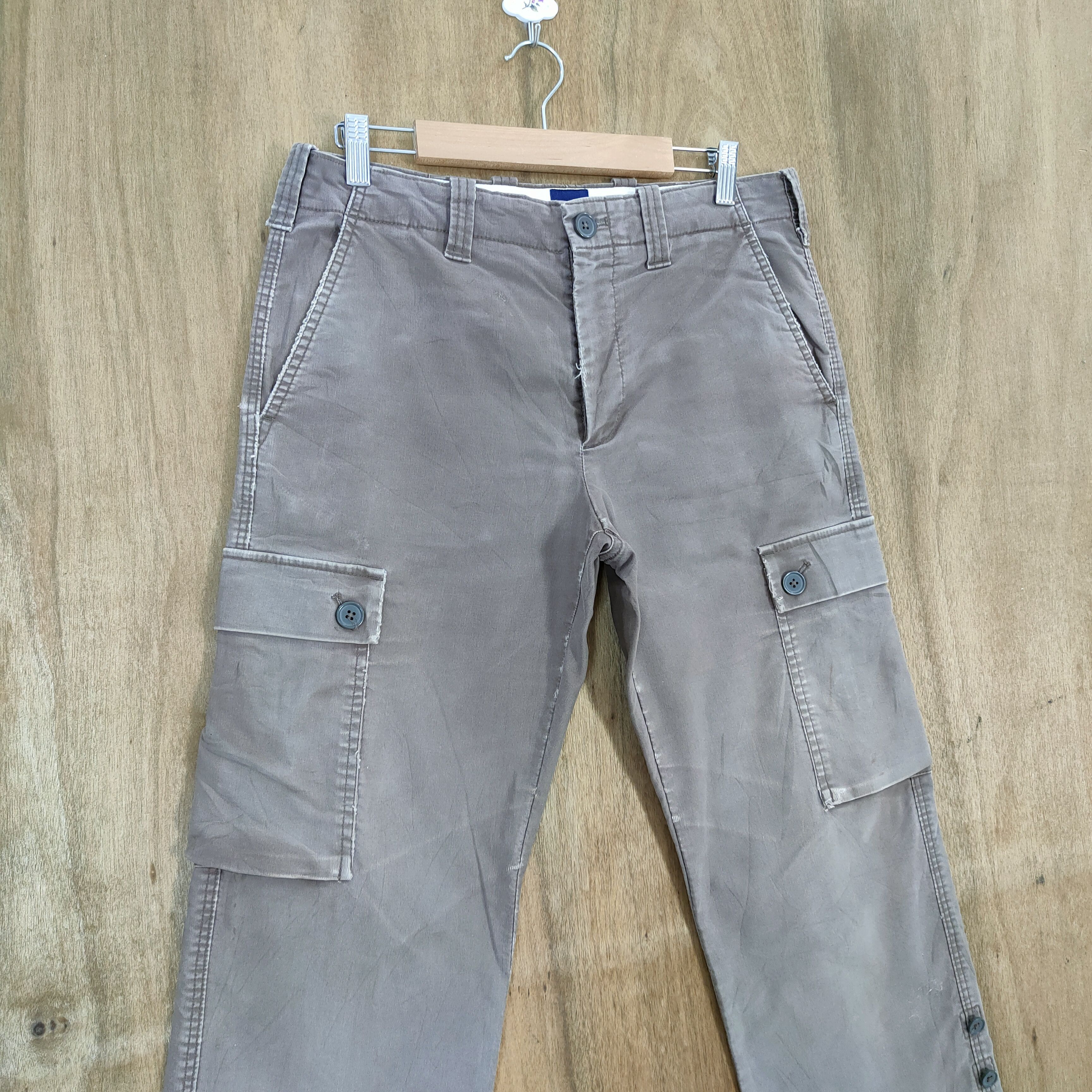 Japanese Brand VINTAGE JAPANESE MUD WASHED FADED BROWN CARGO PANTS Size US 30 / EU 46 - 4 Thumbnail