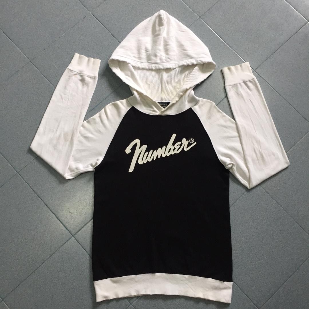 Number (N)ine Number Nine Hoodie Spell Out Distressed Design Made In ...