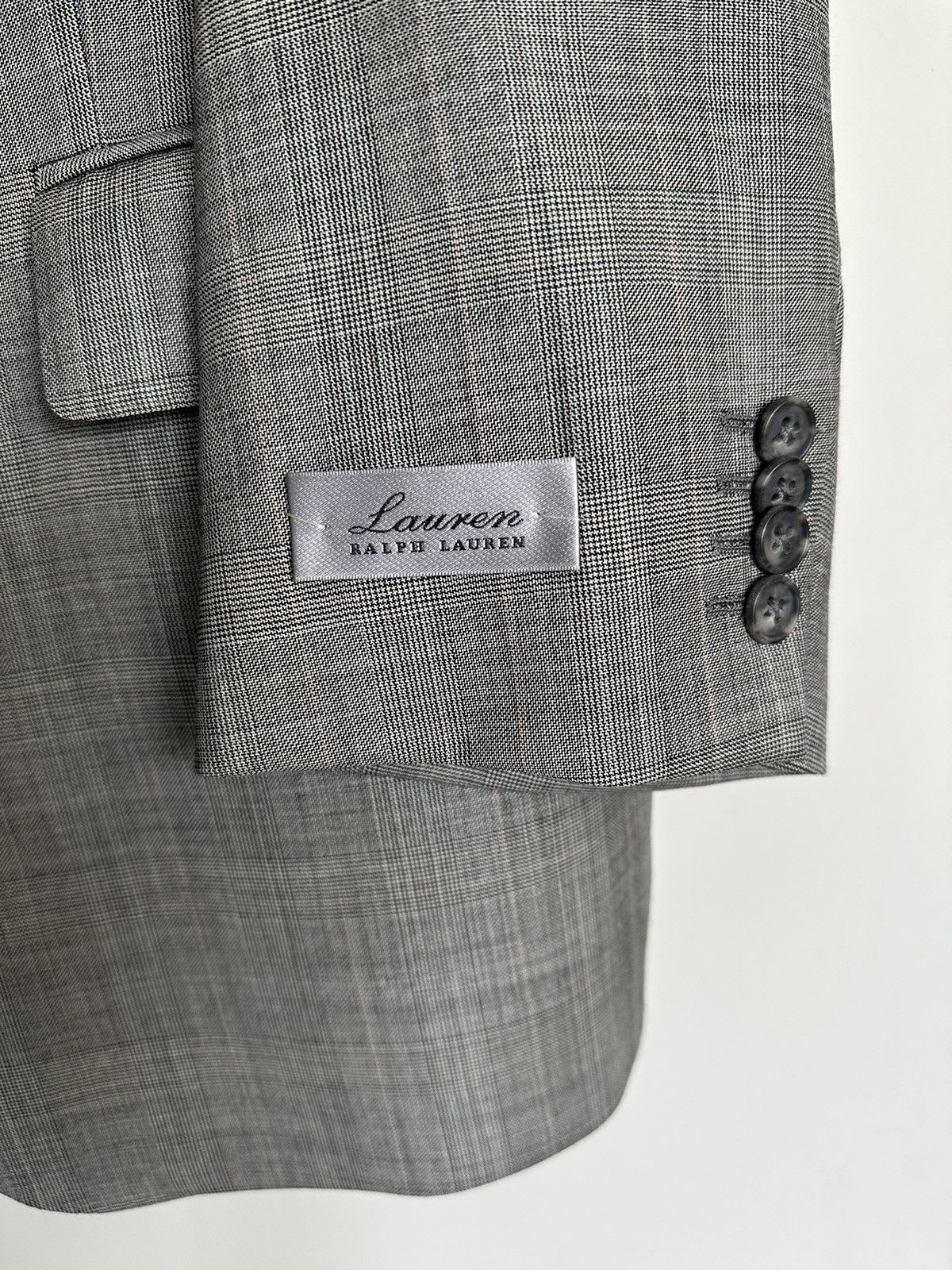 Lauren Ralph Lauren × Ralph Lauren × Vintage Vintage Ralph Lauren Wool Grey Checkered Blazer Jacket 42R Size 42R - 2 Thumbnail