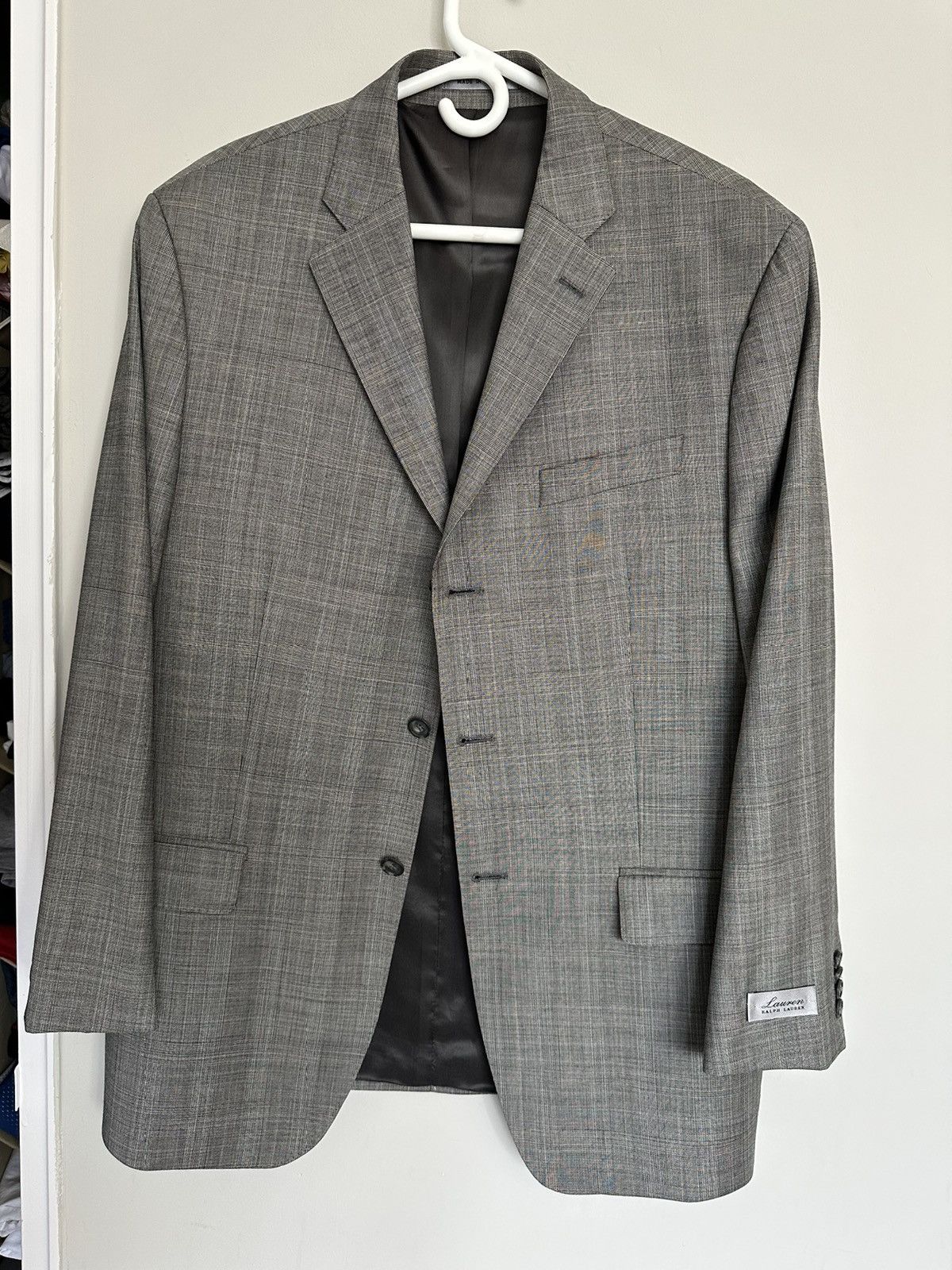 Lauren Ralph Lauren × Ralph Lauren × Vintage Vintage Ralph Lauren Wool Grey Checkered Blazer Jacket 42R Size 42R - 1 Thumbnail