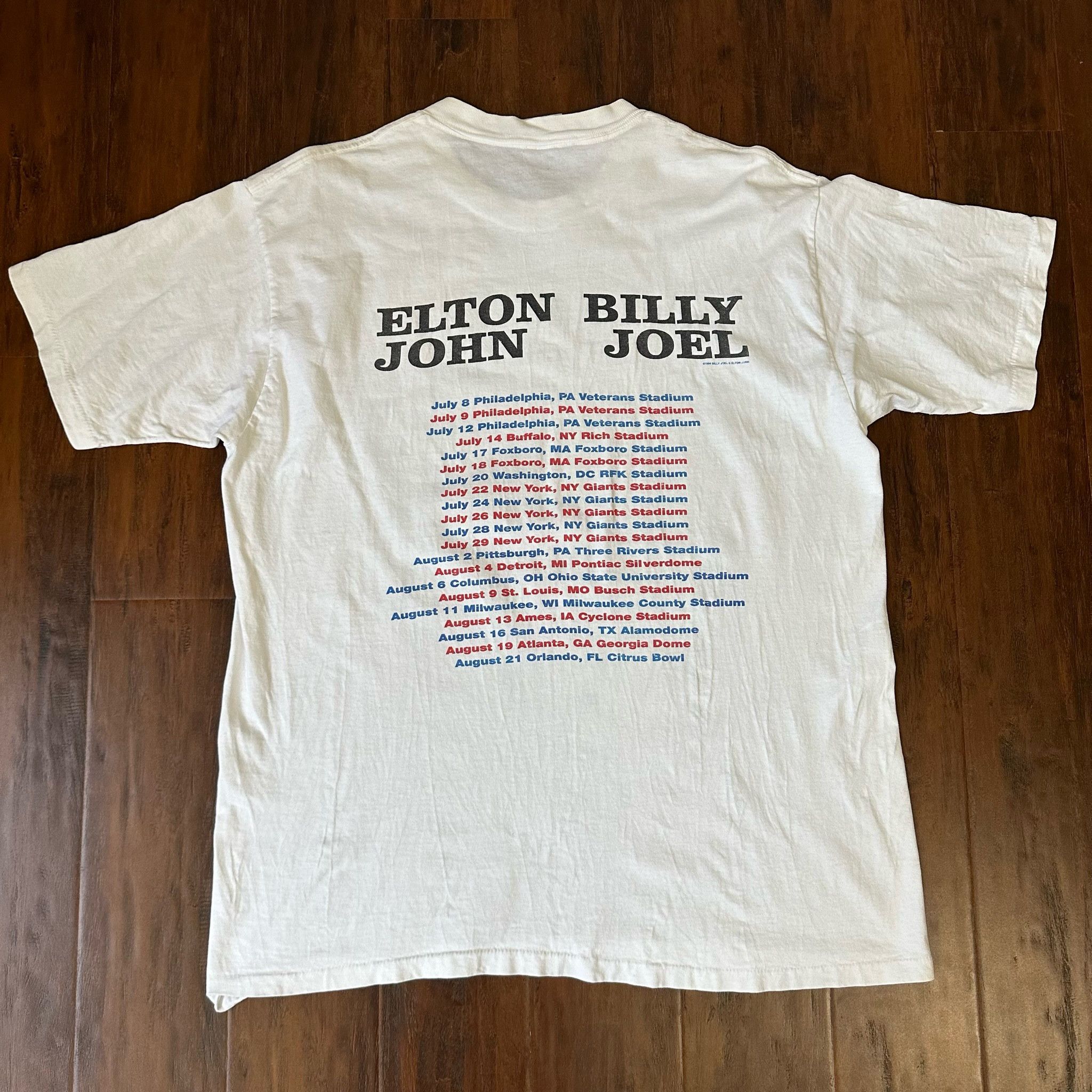 Vintage 1994 Billy Joel and Elton John Tour Concert T-Shirt
