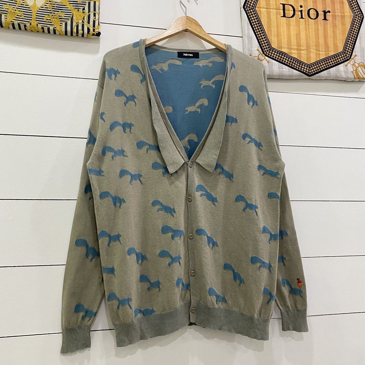 Issey Miyake × Japanese Brand × Ne-Net Ne-net by Issey Miyake Squirrel Fullprint Cardigan Size US M / EU 48-50 / 2 - 2 Thumbnail