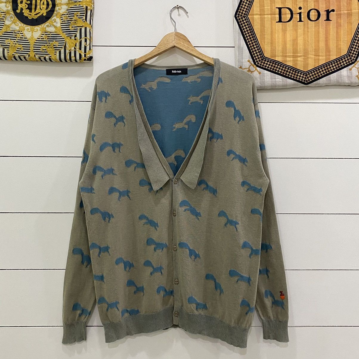 Issey Miyake × Japanese Brand × Ne-Net Ne-net by Issey Miyake Squirrel Fullprint Cardigan Size US M / EU 48-50 / 2 - 1 Thumbnail