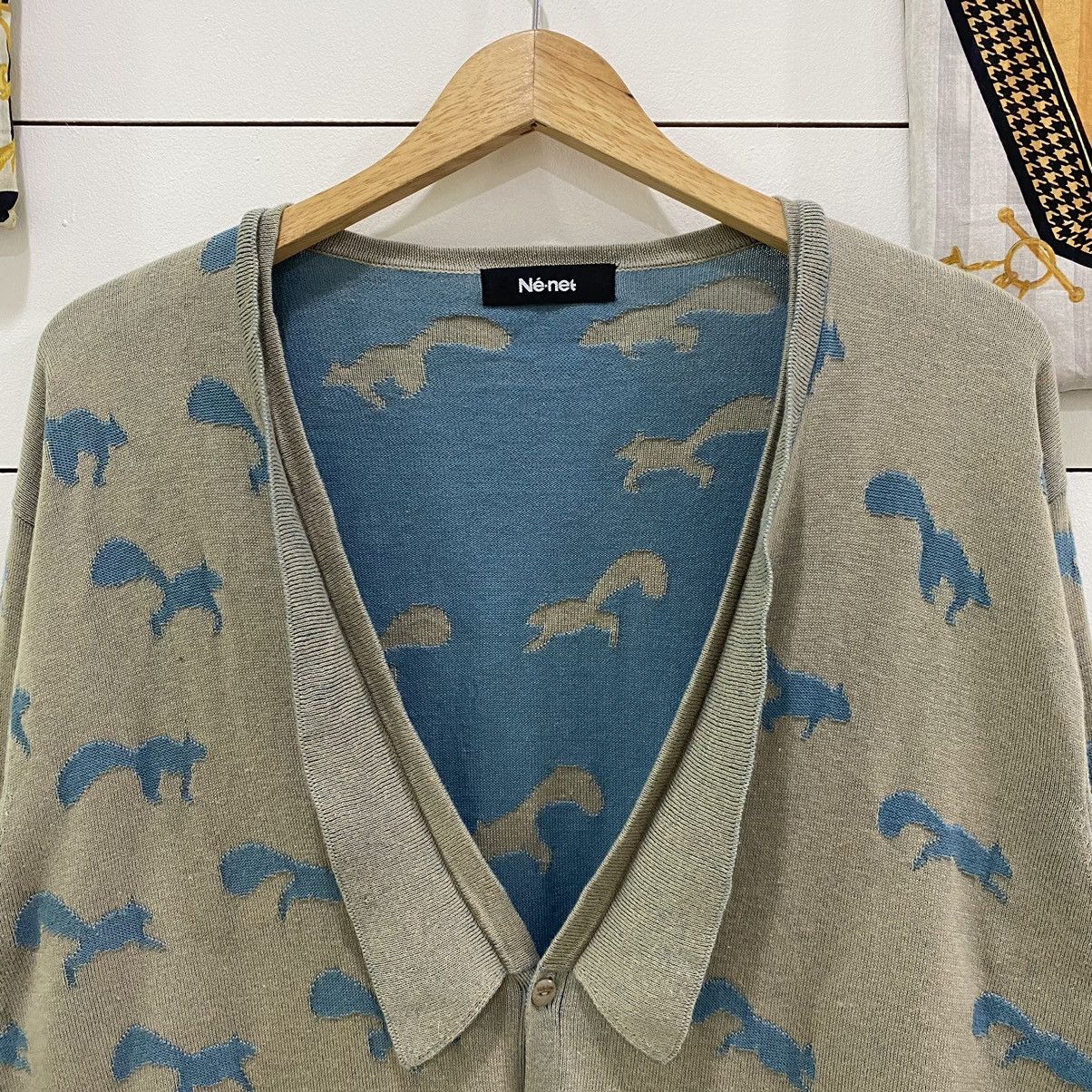 Issey Miyake × Japanese Brand × Ne-Net Ne-net by Issey Miyake Squirrel Fullprint Cardigan Size US M / EU 48-50 / 2 - 4 Thumbnail