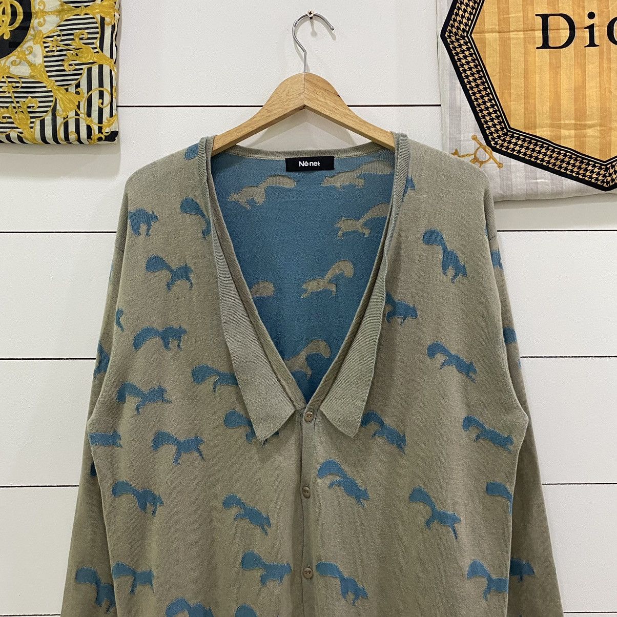 Issey Miyake × Japanese Brand × Ne-Net Ne-net by Issey Miyake Squirrel Fullprint Cardigan Size US M / EU 48-50 / 2 - 3 Thumbnail
