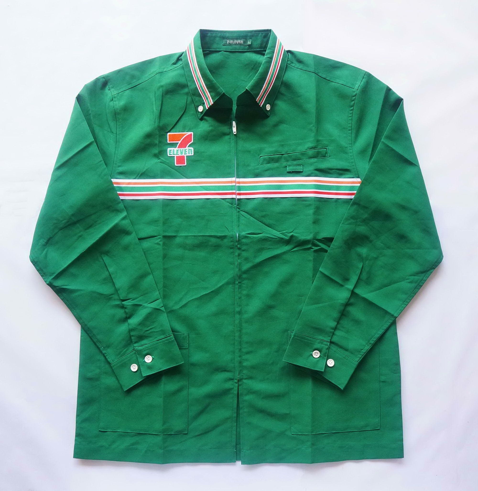 image of 7 Eleven Long Sleeve Uniform in Green, Men's (Size Large)