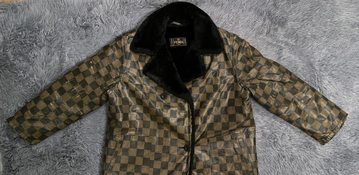 Fendi × Vintage Fendi vintage monogram multilogo fur coat Size L / US 10 / IT 46 - 11 Thumbnail